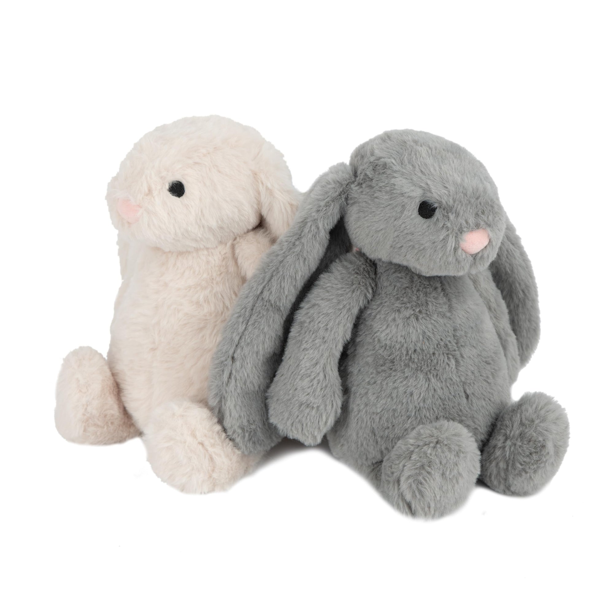 Best Pet Supplies - Juguete Interactivo de Conejito con enriquecimiento Arrugado y chirriante para Cachorros o Perros de Raza pequeña y Media, Lindo y Afelpado - Paquete de Conejito (Beige, Gris)