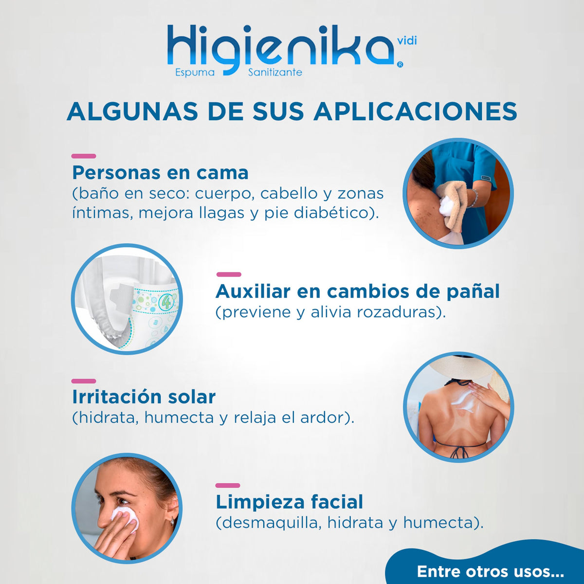 SOLUCIÓN HIGIENIKA - Higiene instantánea sin enjuague - Jabón antibacterial SIN alcohol, espuma baño en seco para personas en cama, elimina olores y bacterias (5 litros)