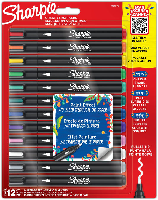 Marcadores Creativos Sharpie Surtidos a Base de Agua Punta de Bala