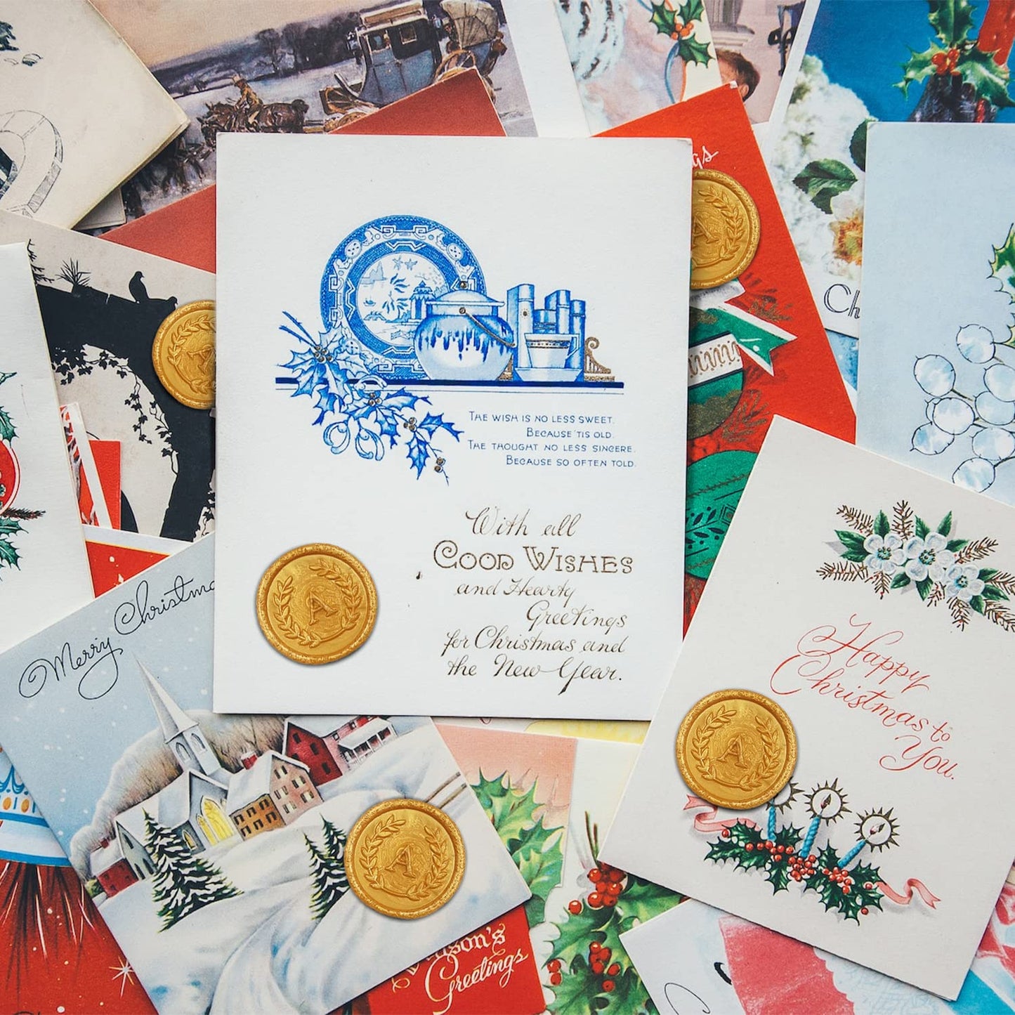 50 calcomanías adhesivas de cera con letra M, hechas a mano, sin necesidad de sello, etiquetas adhesivas de cera para invitaciones de boda, sobres, regalo de Navidad
