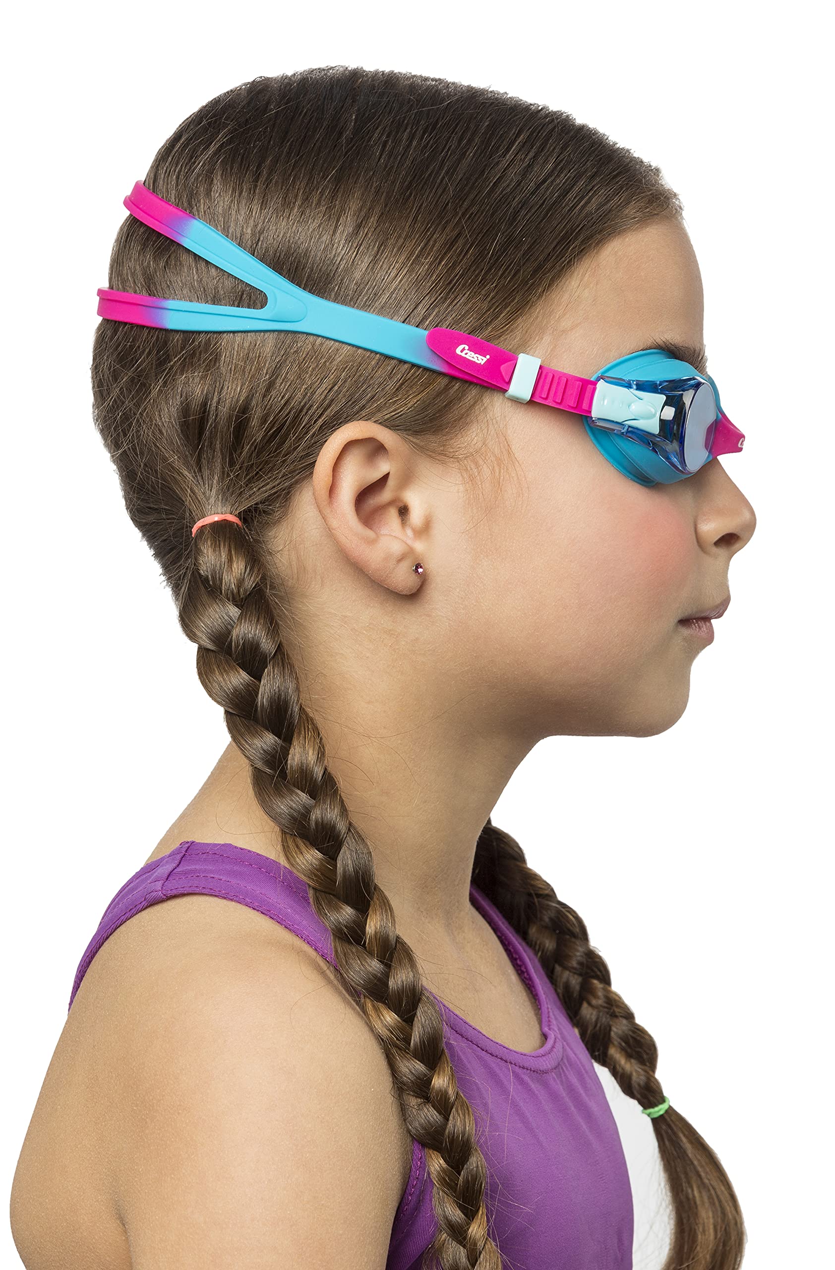 Cressi Dolphin 2.0, Azure/Rosado, Clear Lens, Goggles De Natación Juventud Unisex, Talla Única