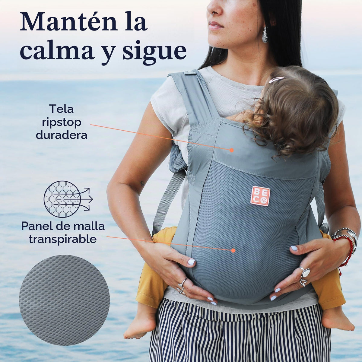 Beco Fly Mochila ligera para niños pequeños, plegable, 15-45 libras, gris