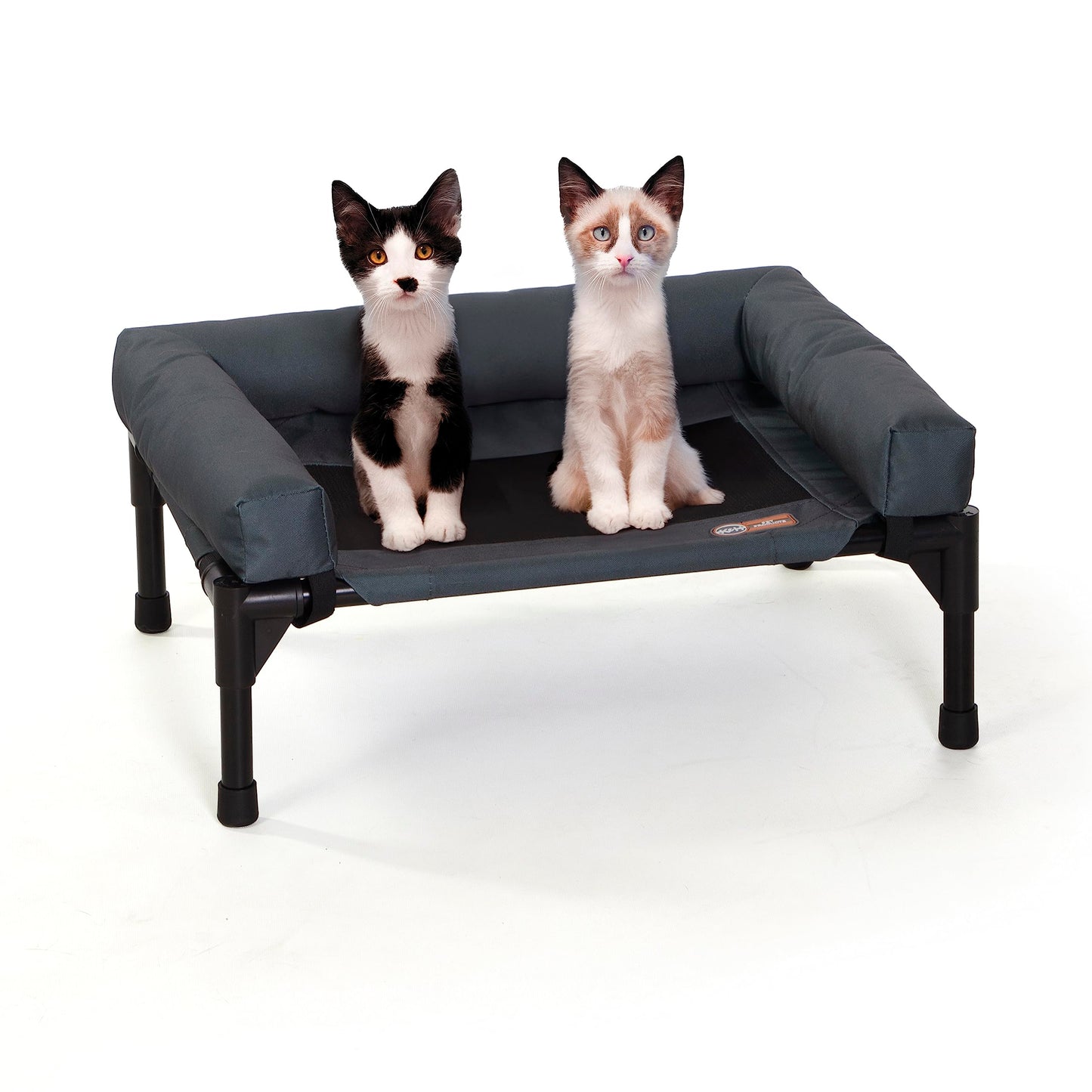 Cama Elevada para Mascotas K&H Pet Products Carbón Malla Negra Refuerzos Extraíbles Pequeña
