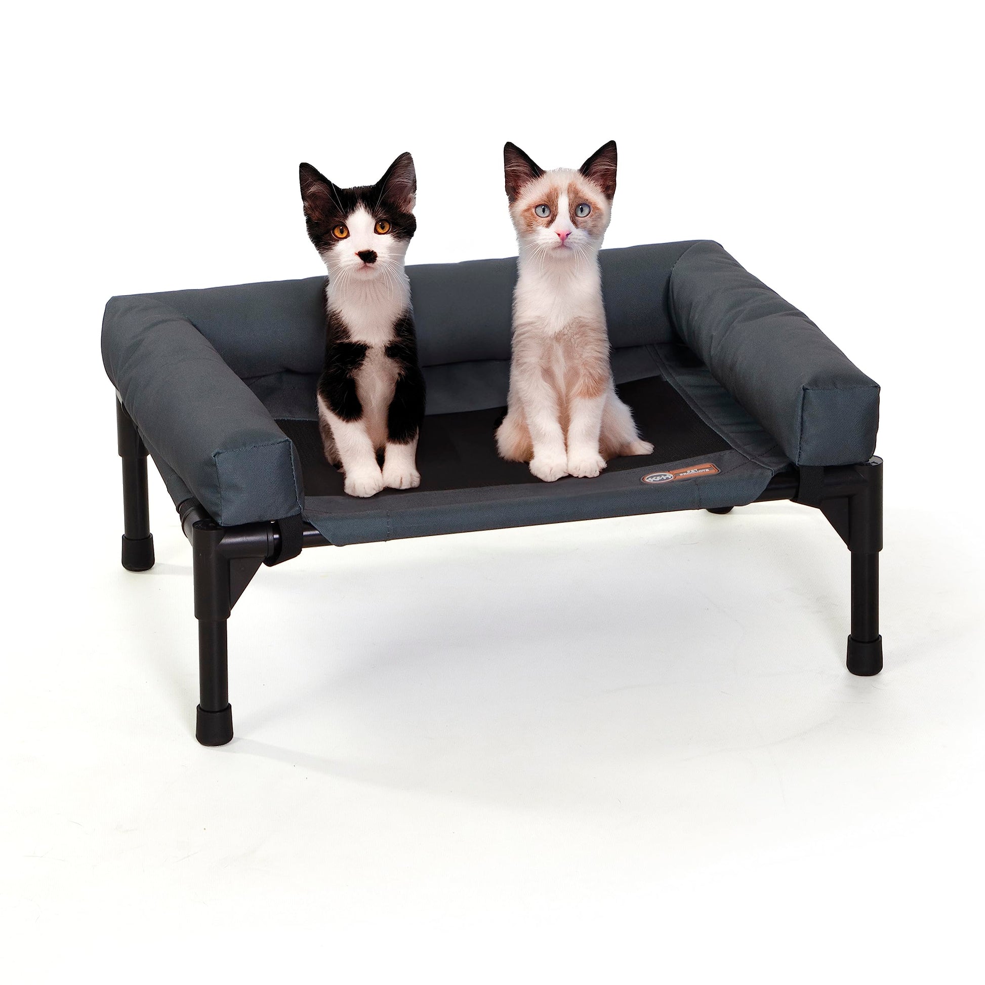 Cama Elevada para Mascotas K&H Pet Products Carbón Malla Negra Refuerzos Extraíbles Pequeña