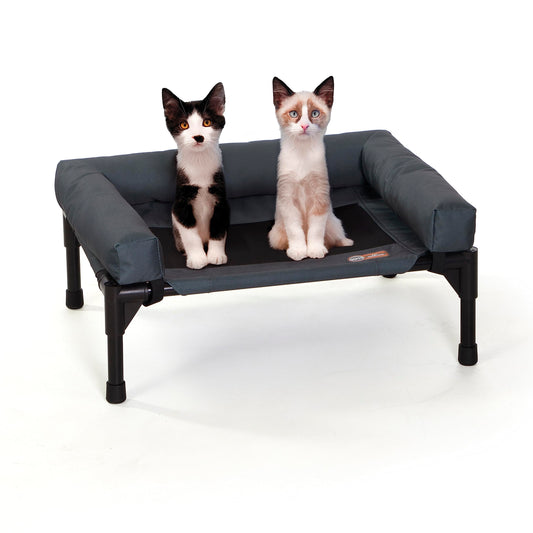 Cama Elevada para Mascotas K&H Pet Products Carbón Malla Negra Refuerzos Extraíbles Pequeña