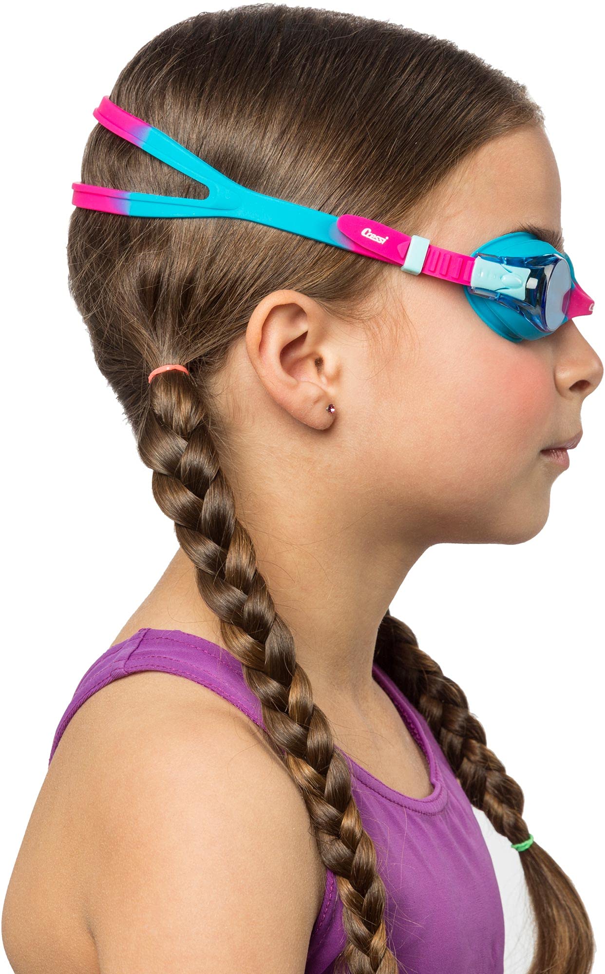 Cressi Dolphin 2.0, Azure/Rosado, Clear Lens, Goggles De Natación Juventud Unisex, Talla Única