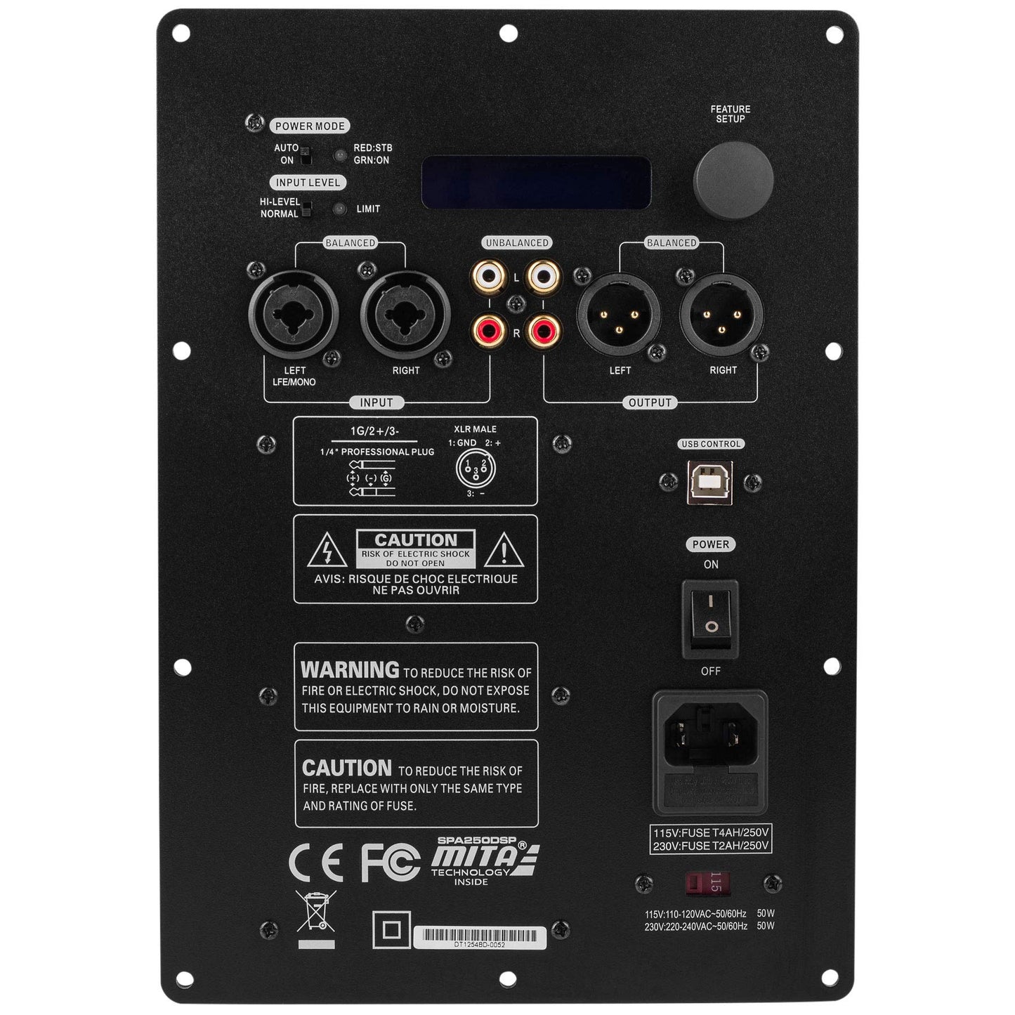 Dayton Spa250dsp 250 W Placa de Subwoofer Amplificador de Audio con Dsp, Dayton Audio, ELECTRONIC_COMPONENT_AMPLIFIER, Metal y Plástico, Dayton Audio