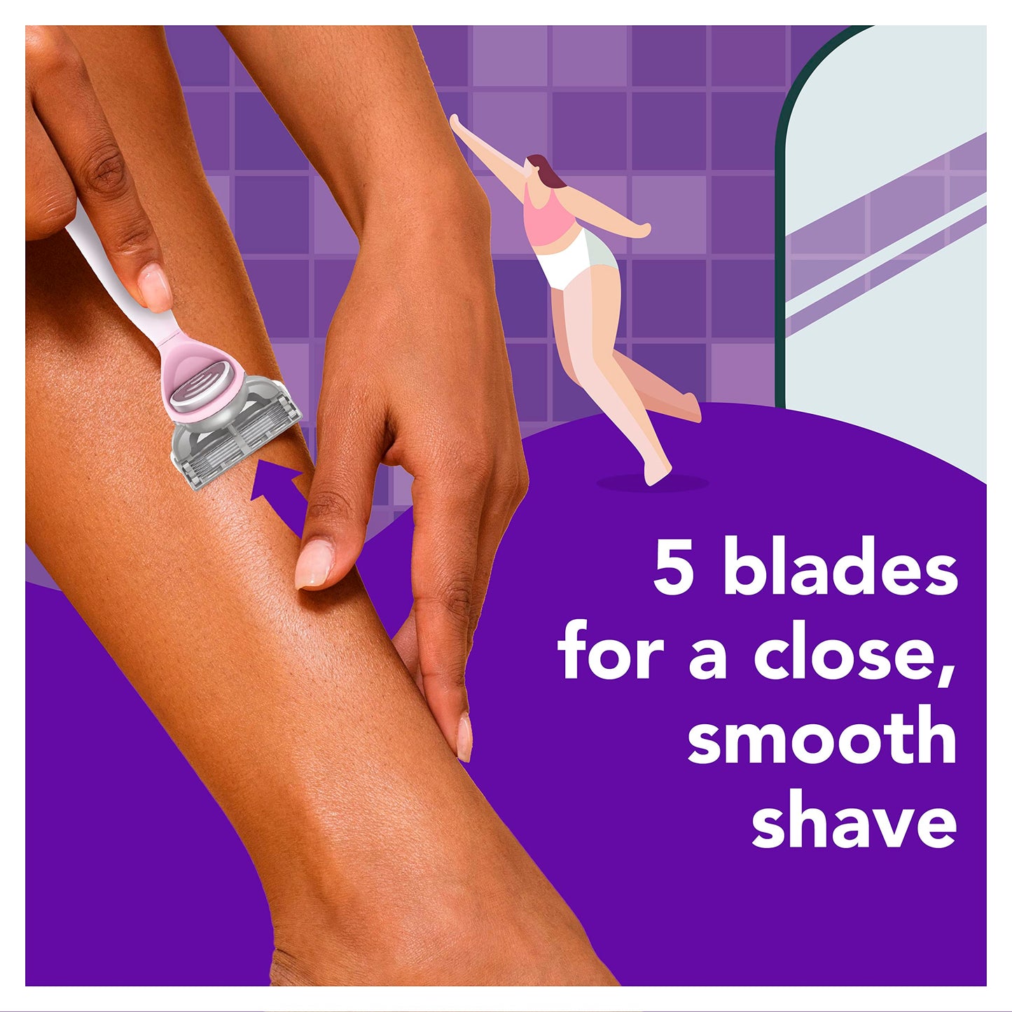 Joy Five Bladed - Recambios de cuchillas de afeitar para mujer, 4 unidades