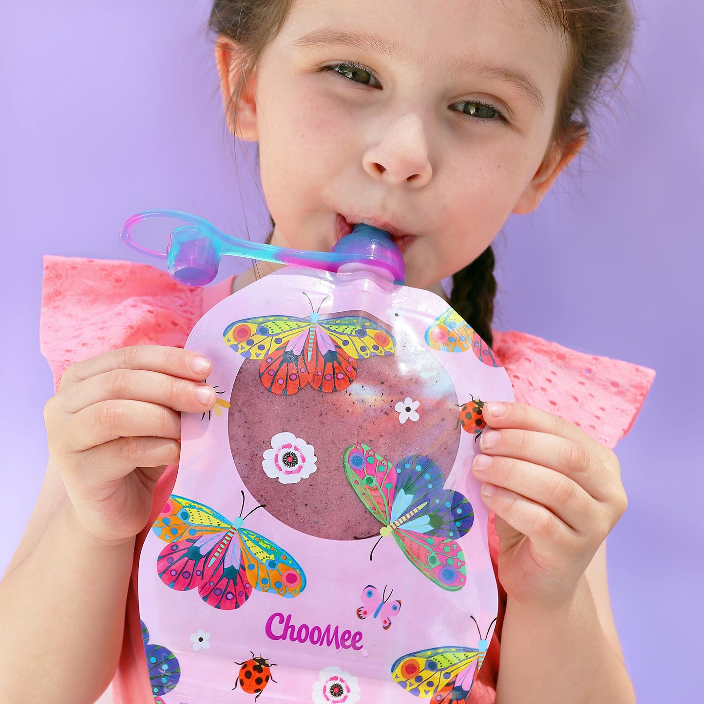 ChooMee Bolsas reutilizables para almacenamiento de alimentos para bebés, sin BPA, a prueba de fugas, para batidos, purés y alimentos para bebés, recargable, doble cierre, fácil de limpiar, parte