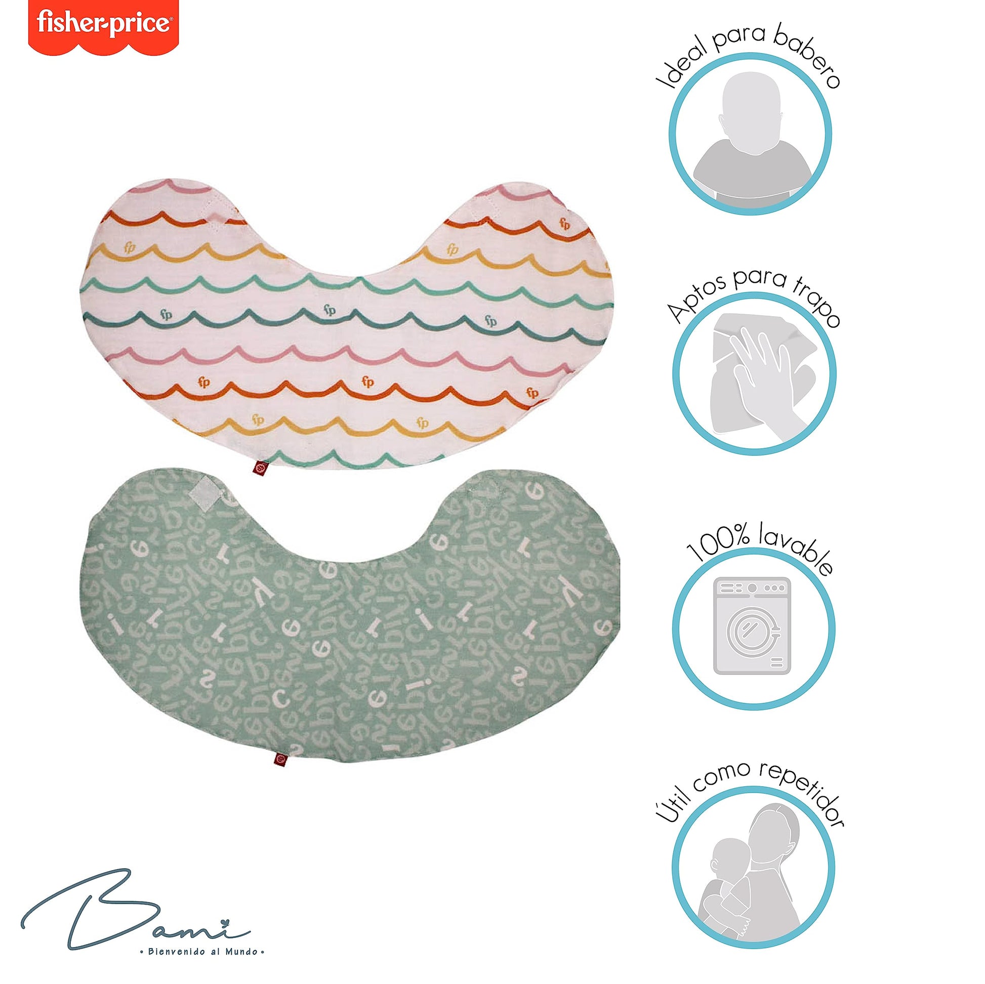 FISHER PRICE - BABERO Y REPETIDOR MUSELINA NE