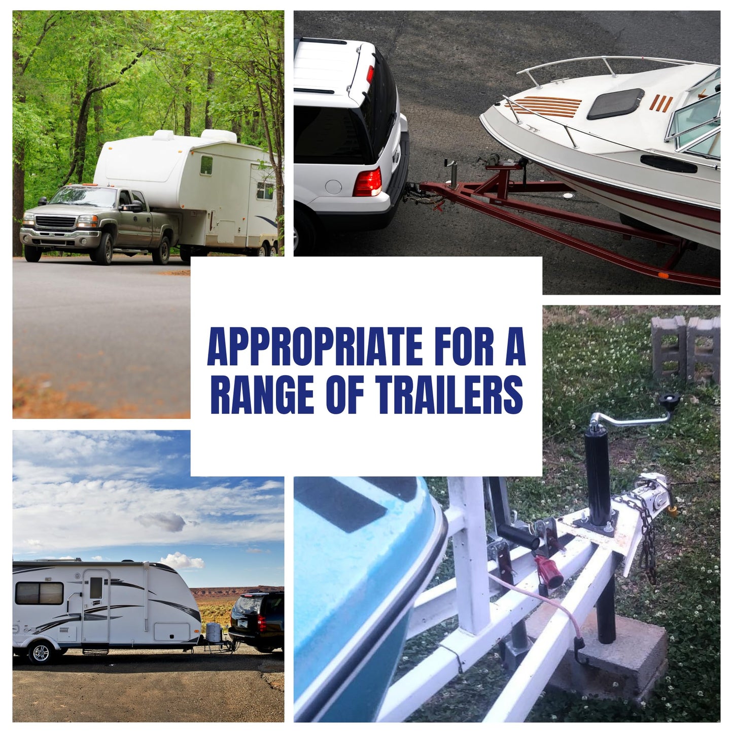 Jeremywell - Placa de pie desmontable para remolque de 5000 libras de capacidad con base de pin para barco con marco en A, caravana, caravana, 7-1/2 pulgadas de longitud de tubo