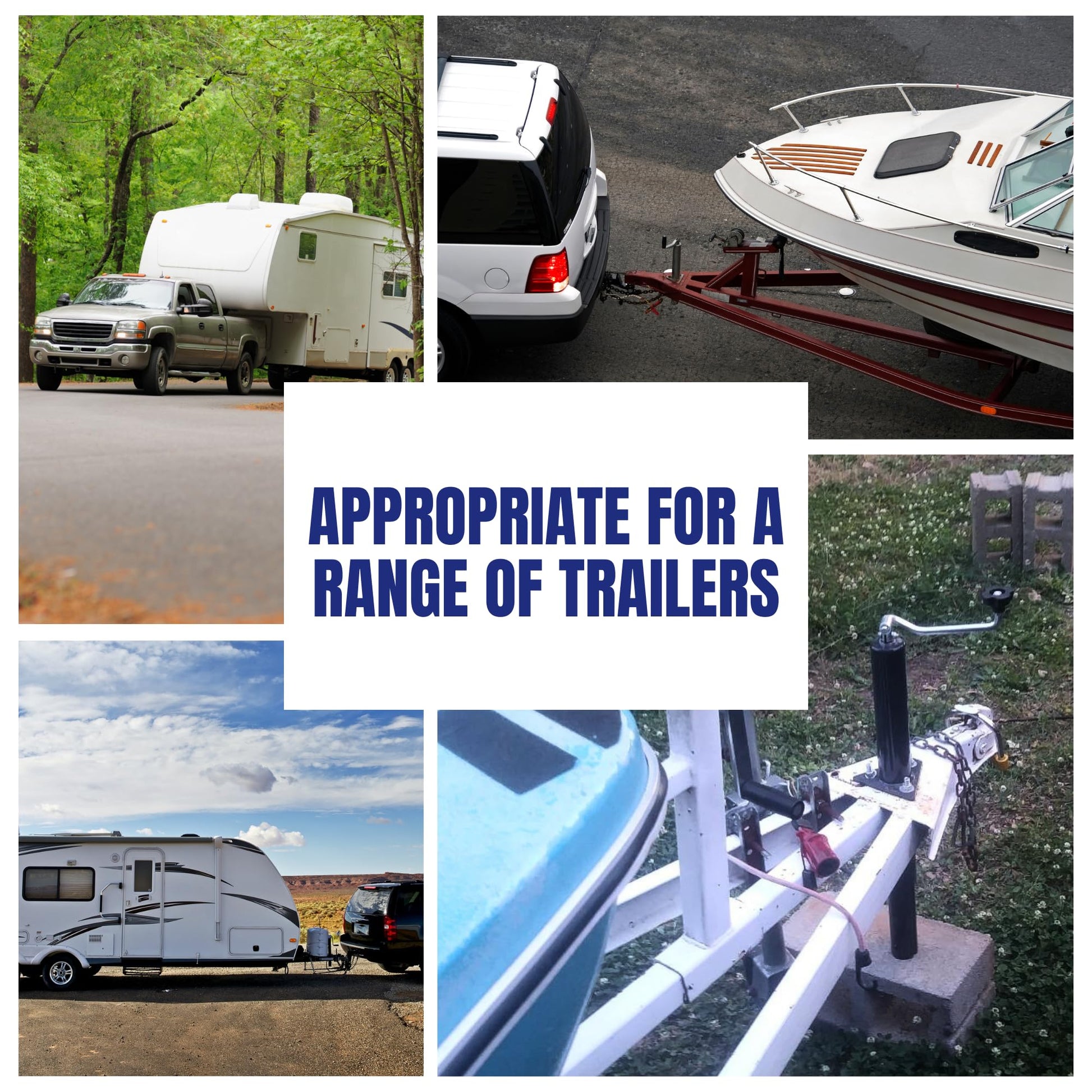 Jeremywell - Placa de pie desmontable para remolque de 5000 libras de capacidad con base de pin para barco con marco en A, caravana, caravana, 7-1/2 pulgadas de longitud de tubo