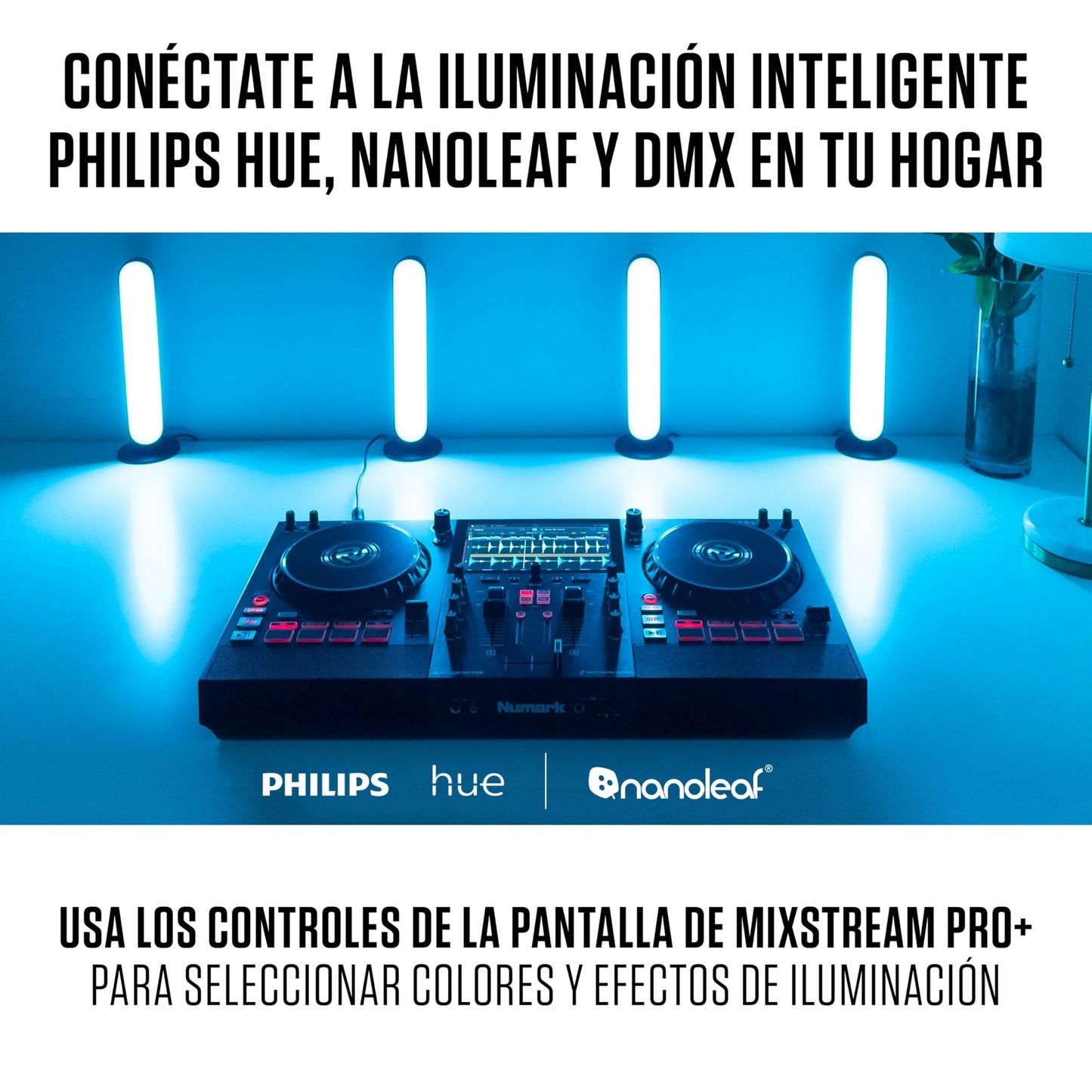 Controlador DJ Numark Mixstream Pro+ en Negro con Pantalla Táctil de 7 Pulgadas y Streaming por Wifi