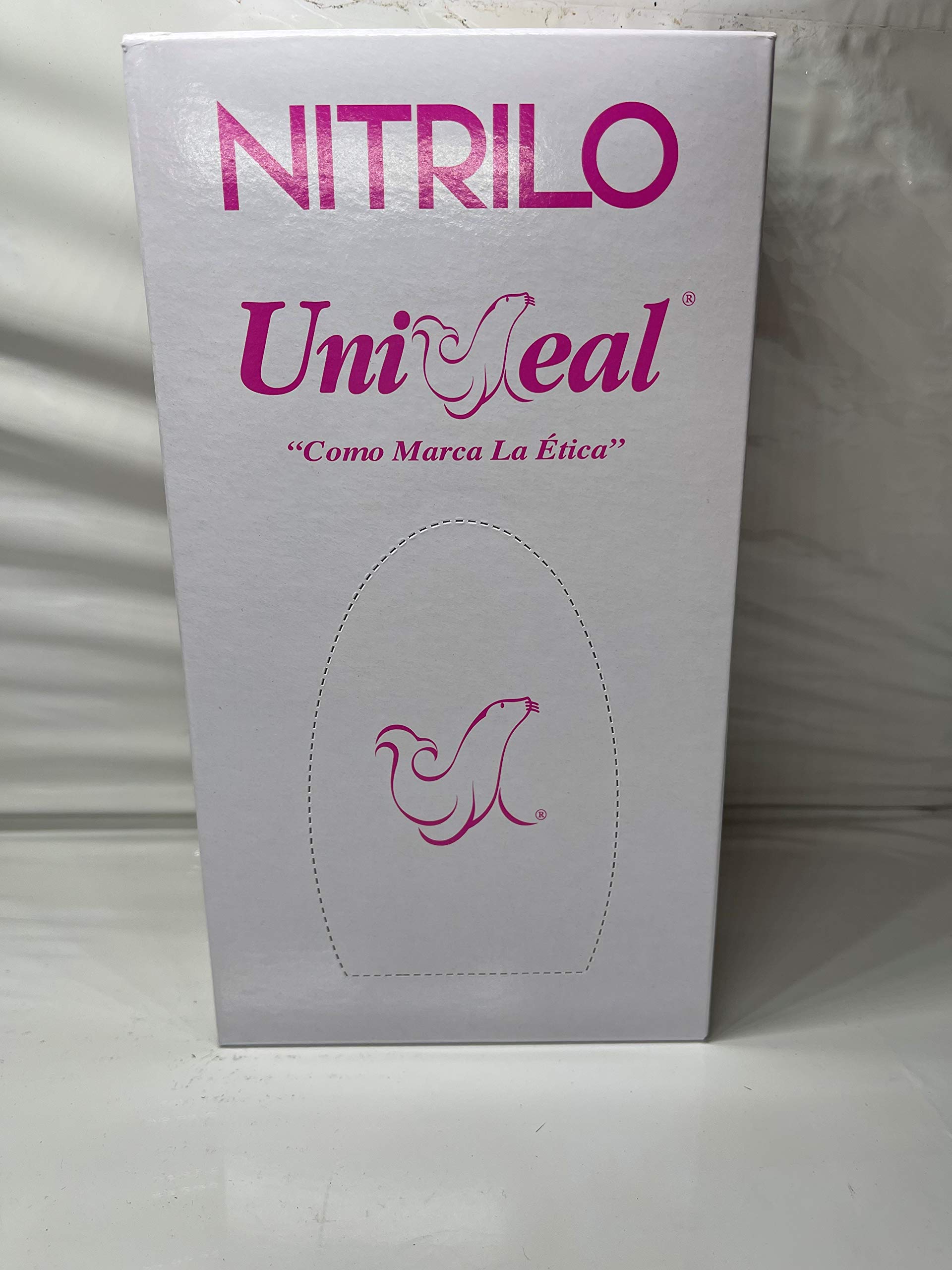 Guante de Nitrilo Uniseal Color Rosa Talla Extra chica