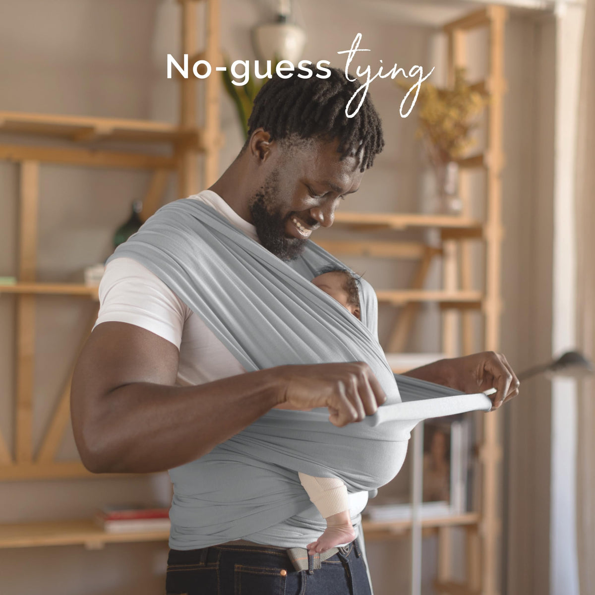 Boba Fular Elástico Portabebé Boba Wrap, para Bebés Recién Nacidos y Niños Hasta 16 Kg (Serenity Light Grey)