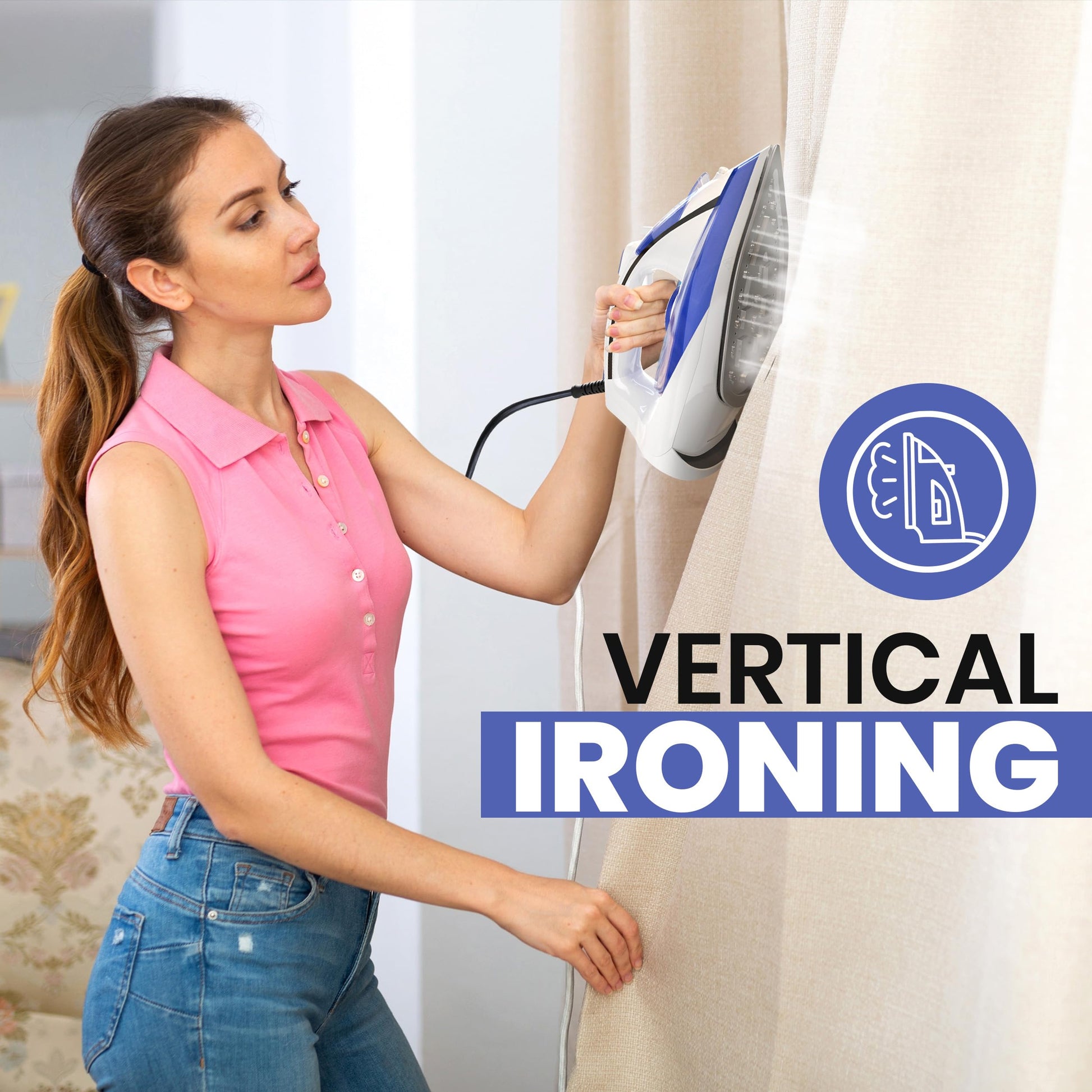 Plancha de Vapor Utopia Home Blanca con Suela Antiadherente y Termostato Ajustable