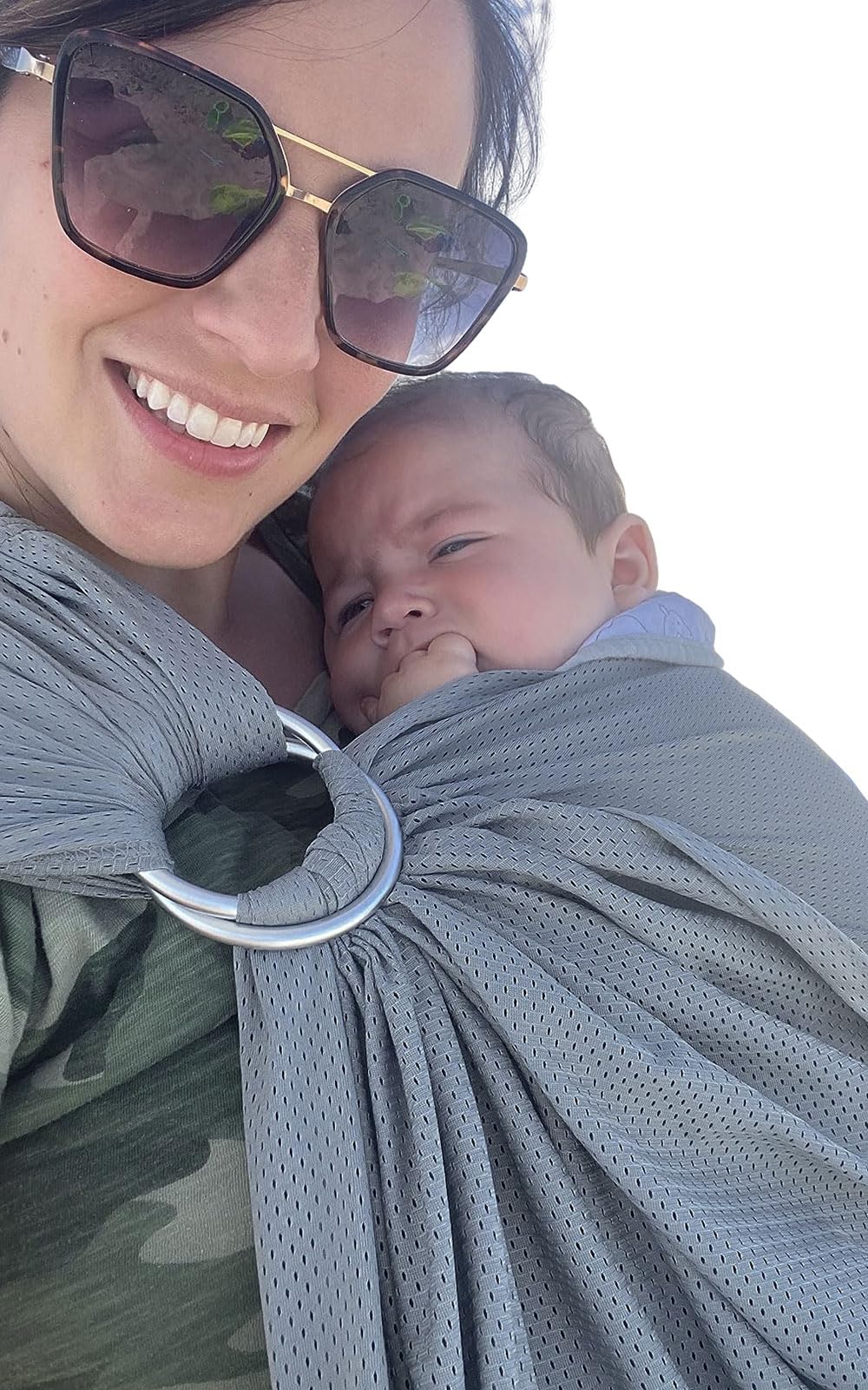 Vlokup - Portabebés de anillo de agua para bebé, malla ligera y transpirable para bebés, recién nacidos, niños y niños pequeños, perfecto para verano, natación, piscina, playa, ideal para papá, gris