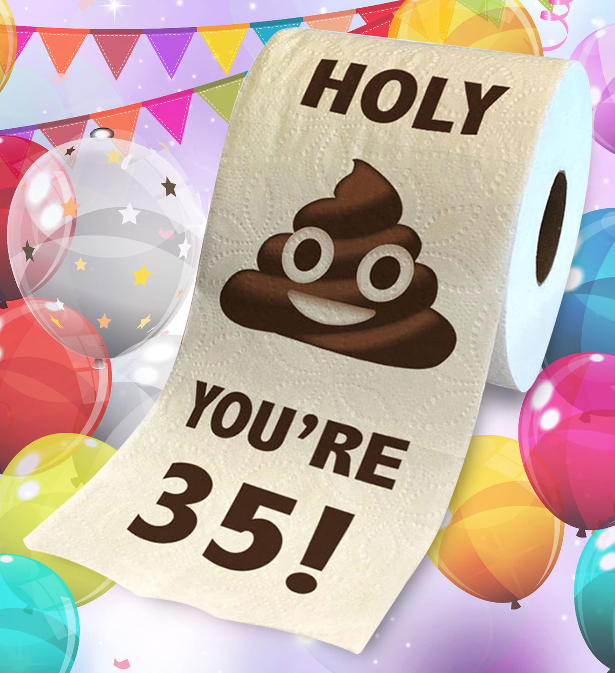 Papel Higiénico TP Holy Poop Estampado para Cumpleaños 35 Hombres Mujeres 500 Hojas
