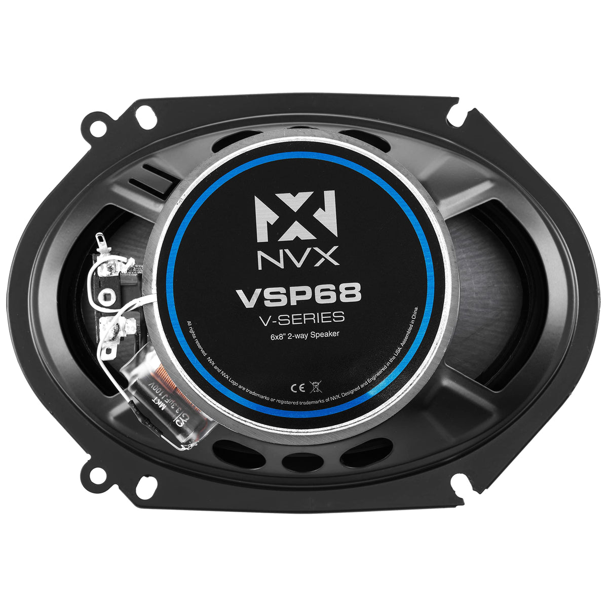 Bocinas Coaxiales para Auto NVX V-Series Negras de 5 y 6 Pulgadas con Tweeters de Domo de Seda, 130 Vatios