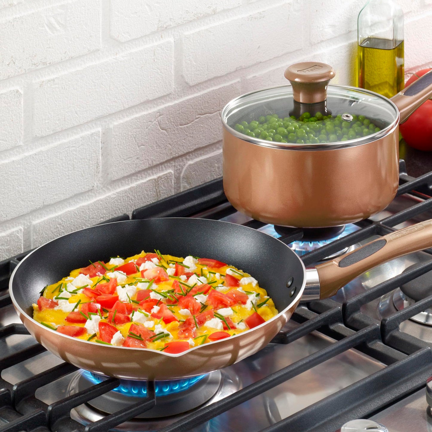 Batería de Cocina T-fal Excite Azul con Antiadherente Proglide y Tecnología Thermo-Spot