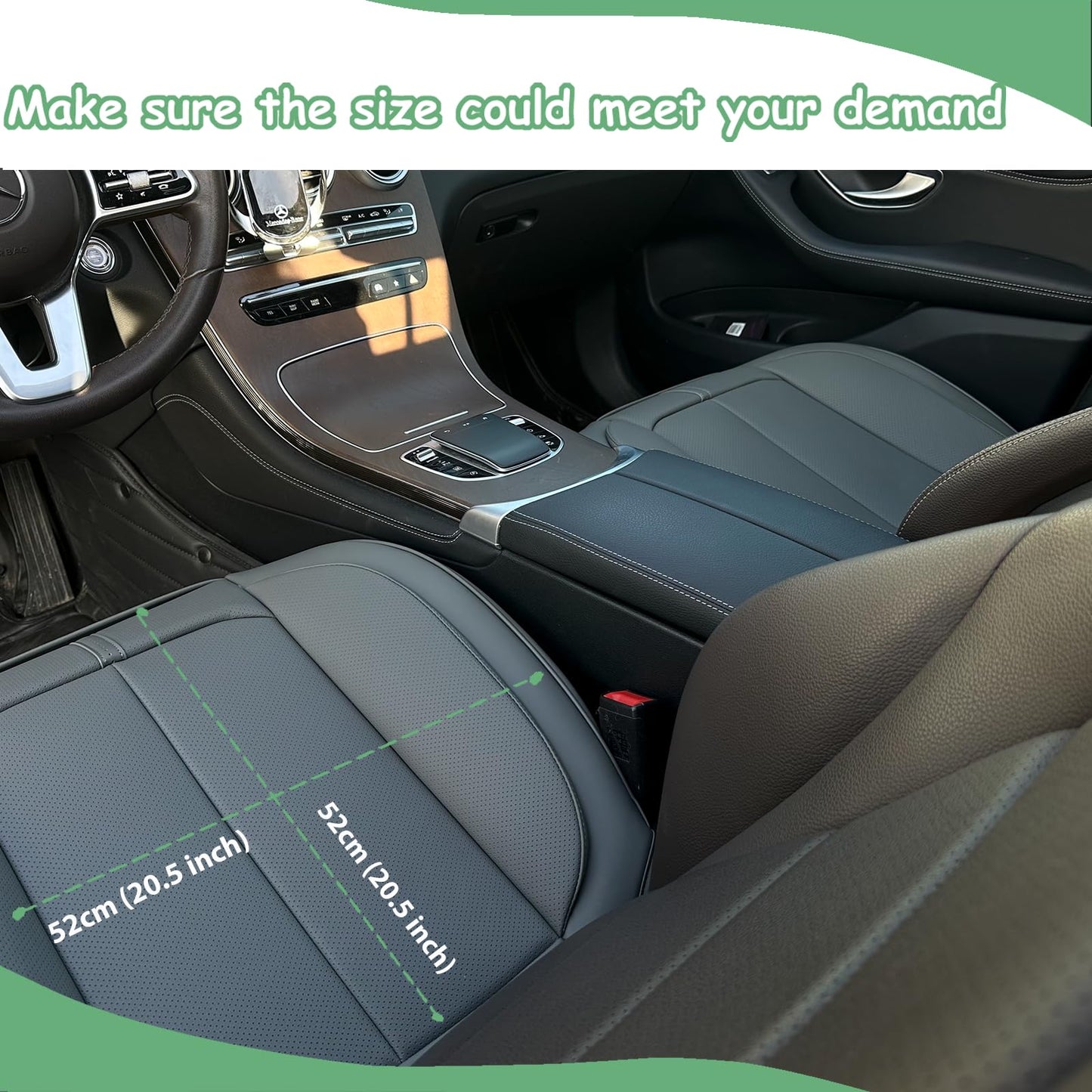 HOMOSTARRY 2 piezas de fundas de cuero para asiento delantero de coche, solo parte inferior, acolchado antideslizante, funda de cojín de asiento con función de almacenamiento, ajuste universal para la