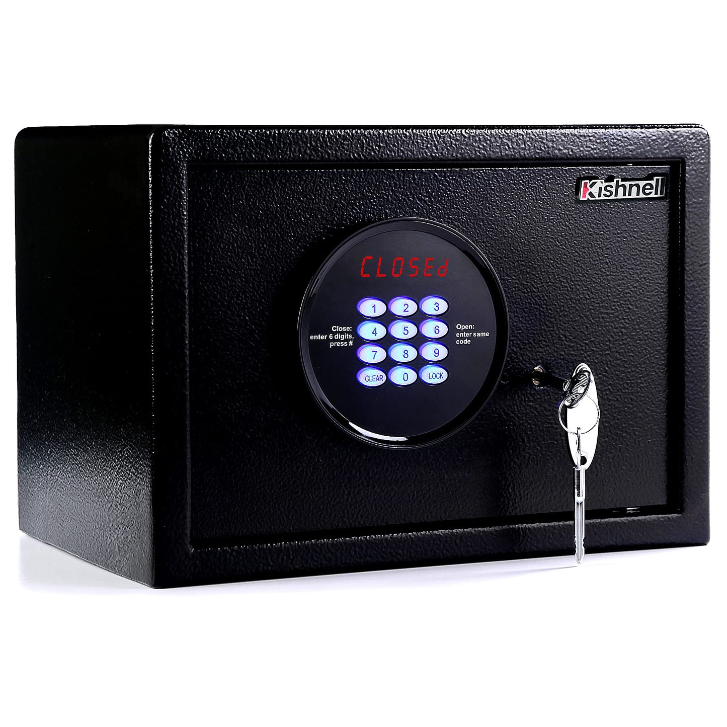 Kishnell | Caja Fuerte de Seguridad Electronica Pantalla LCD Personal Fija Metalica OficIna Hogar Hotel con Llave