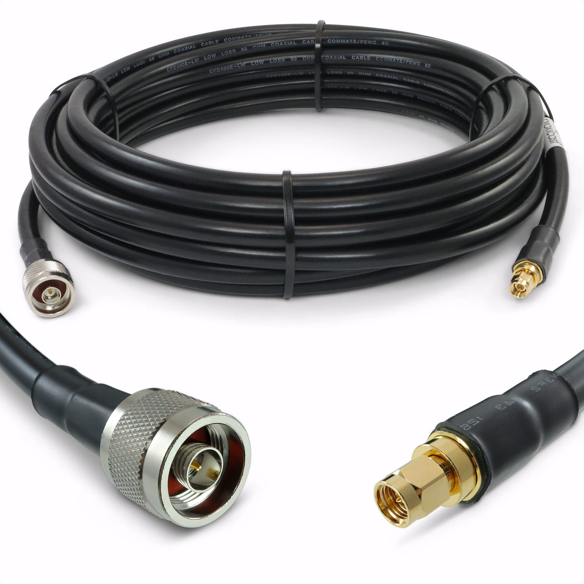 Cable Coaxial SMA a N Premium Proxicast Negro 36 Pies para 4G LTE y Enrutadores 5G