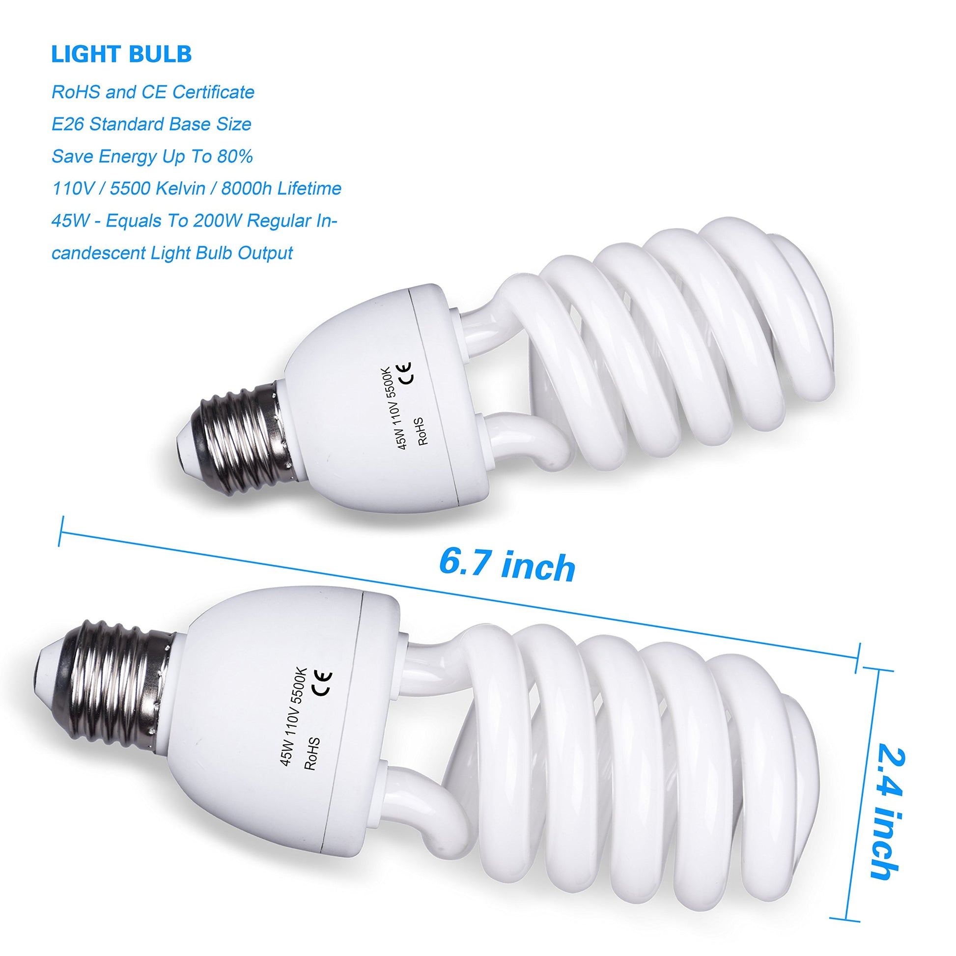 EMART Luz Continua 400W5500K con Paraguas para Retratos y Vídeos De Estudio