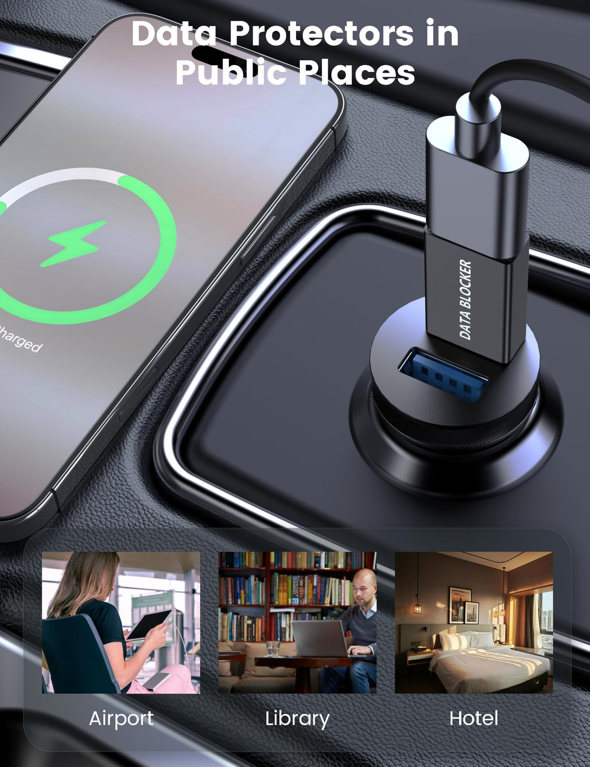 Adaptadores de Bloqueo de Datos USB C para iPhone y Android, Solo para Carga, Paquete de 5