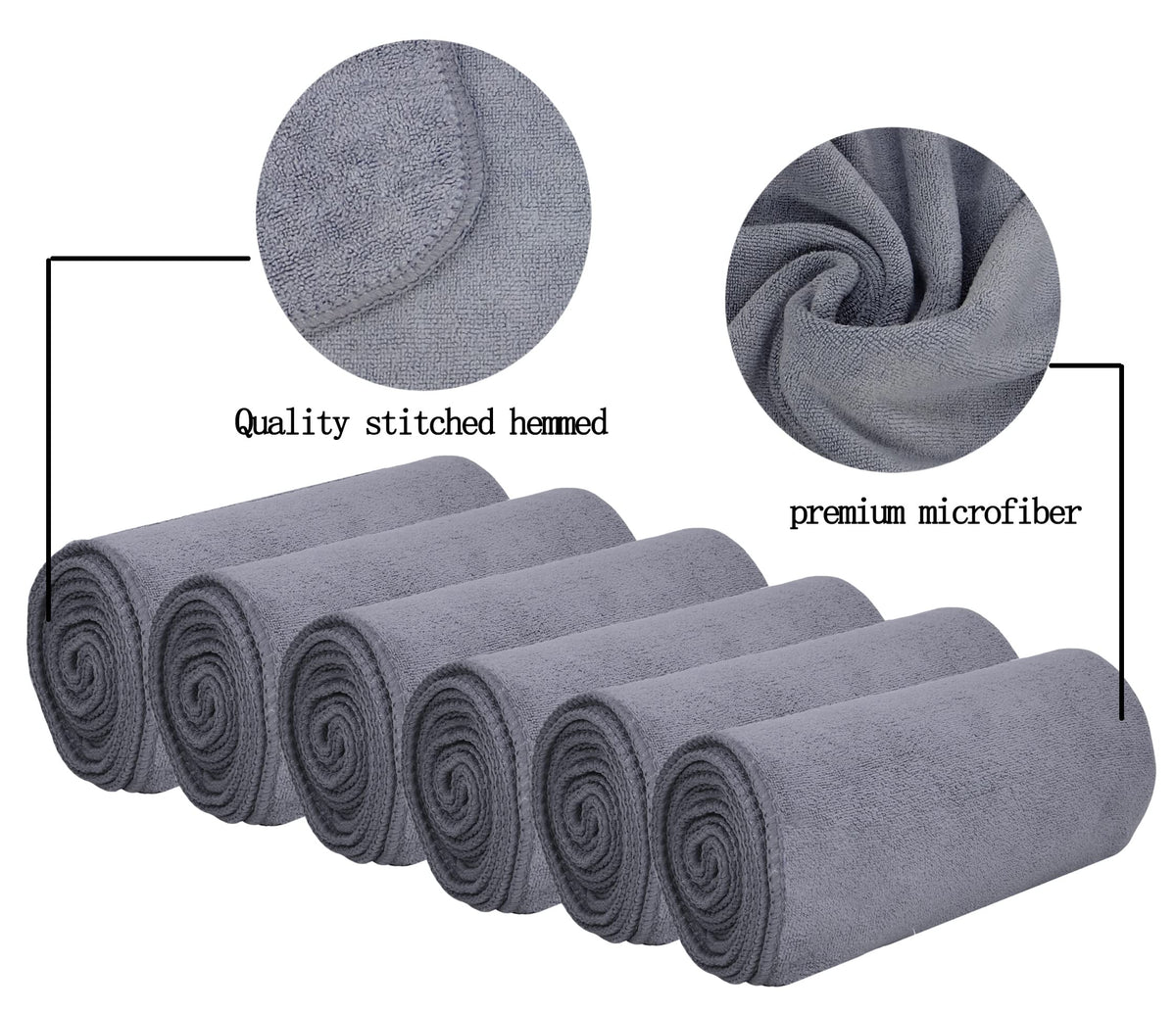 VIcolour Microfiber Face Cloth Makeup Remover Cloth Face cleaning Cloths Soft Facial Washcloths 12 x 12inch 6 Pack