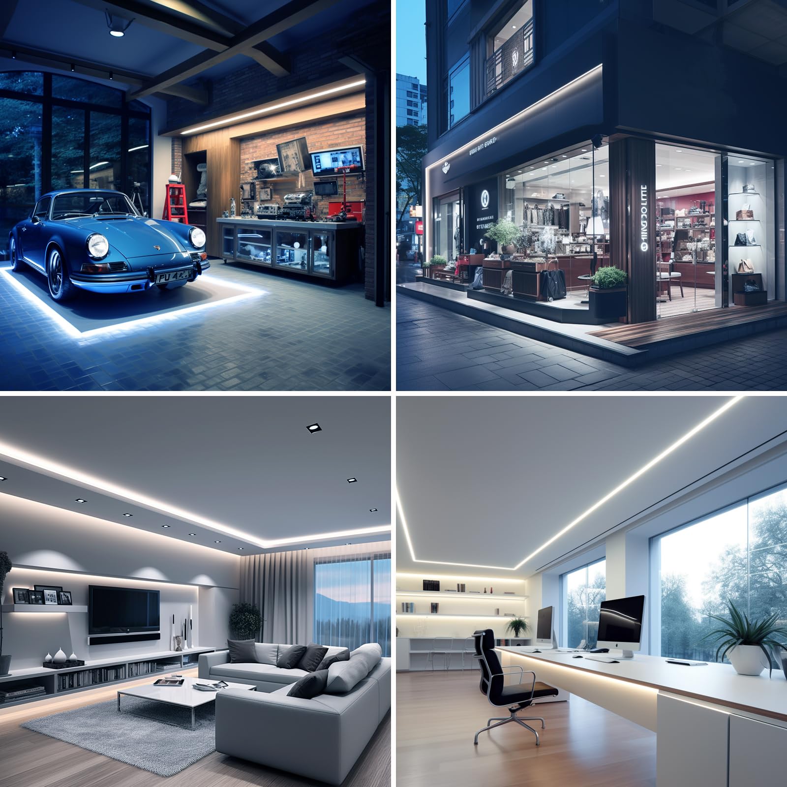BENLUN Tira LED COB Difusa 24V 20 Metros (10 Metros x 2), 6000K Blanco Frio Luces LED Exterior Silicona Lechosa Impermeable, CRI 93 Luz de LED con Transformador para Habitacion Decoración