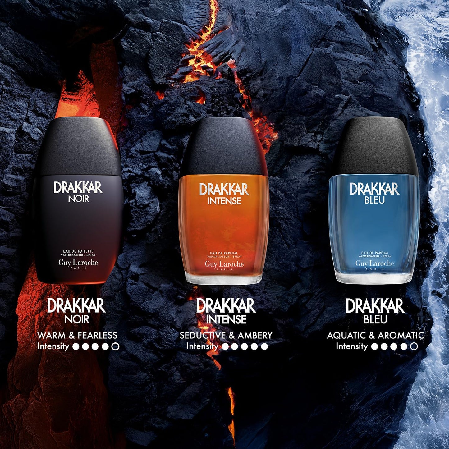 Eau de Parfum Drakkar Intense Guy Laroche Negro Duradero para Hombre