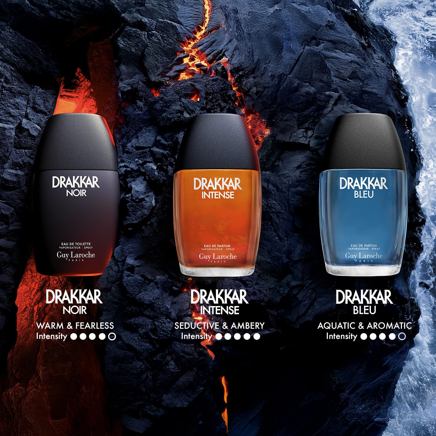 Eau de Parfum Drakkar Intense Guy Laroche Negro Duradero para Hombre