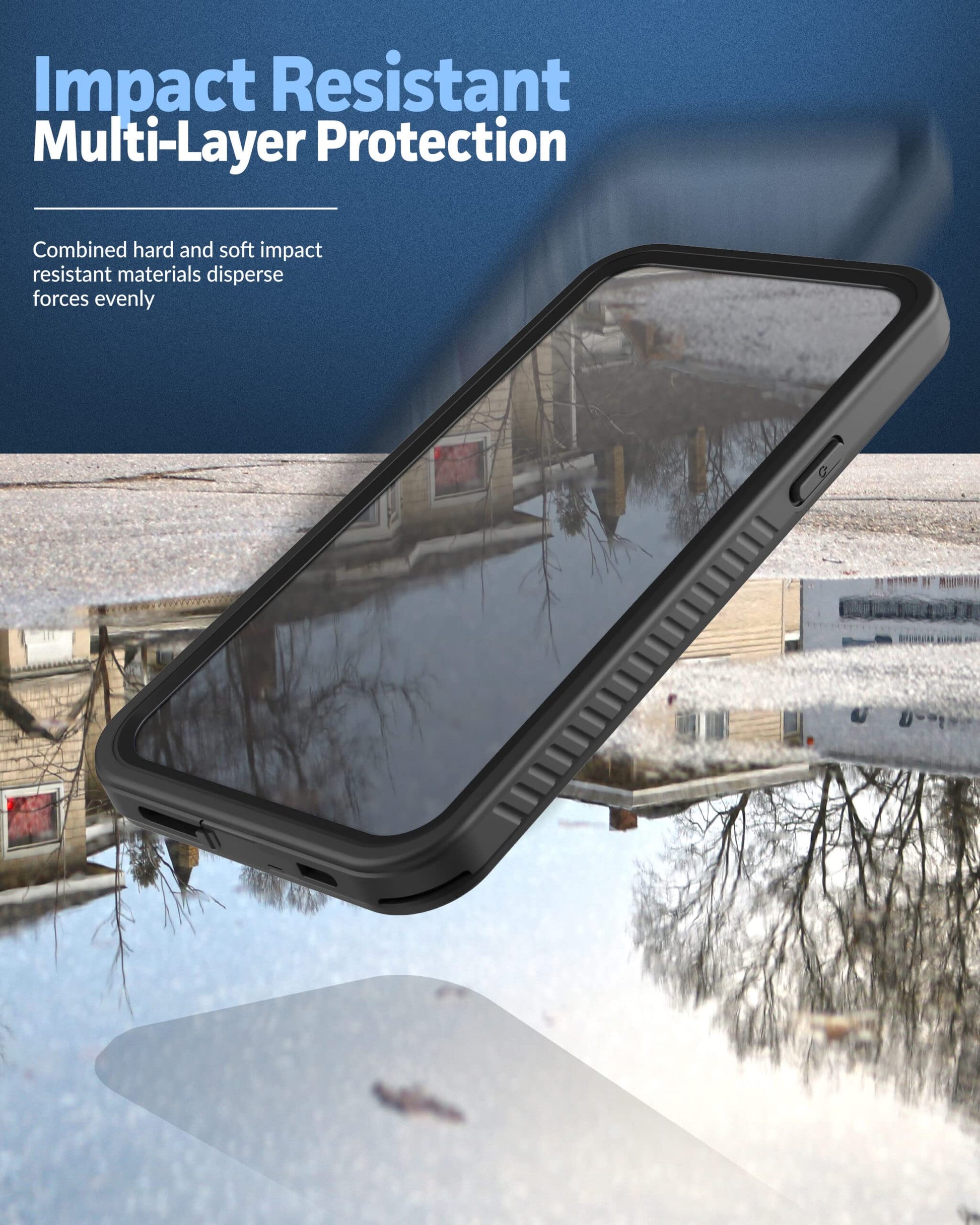 Funda Impermeable Encased Titan-X para iPhone 14 Pro Max compatible con MagSafe en Negro con Clip para Cinturón