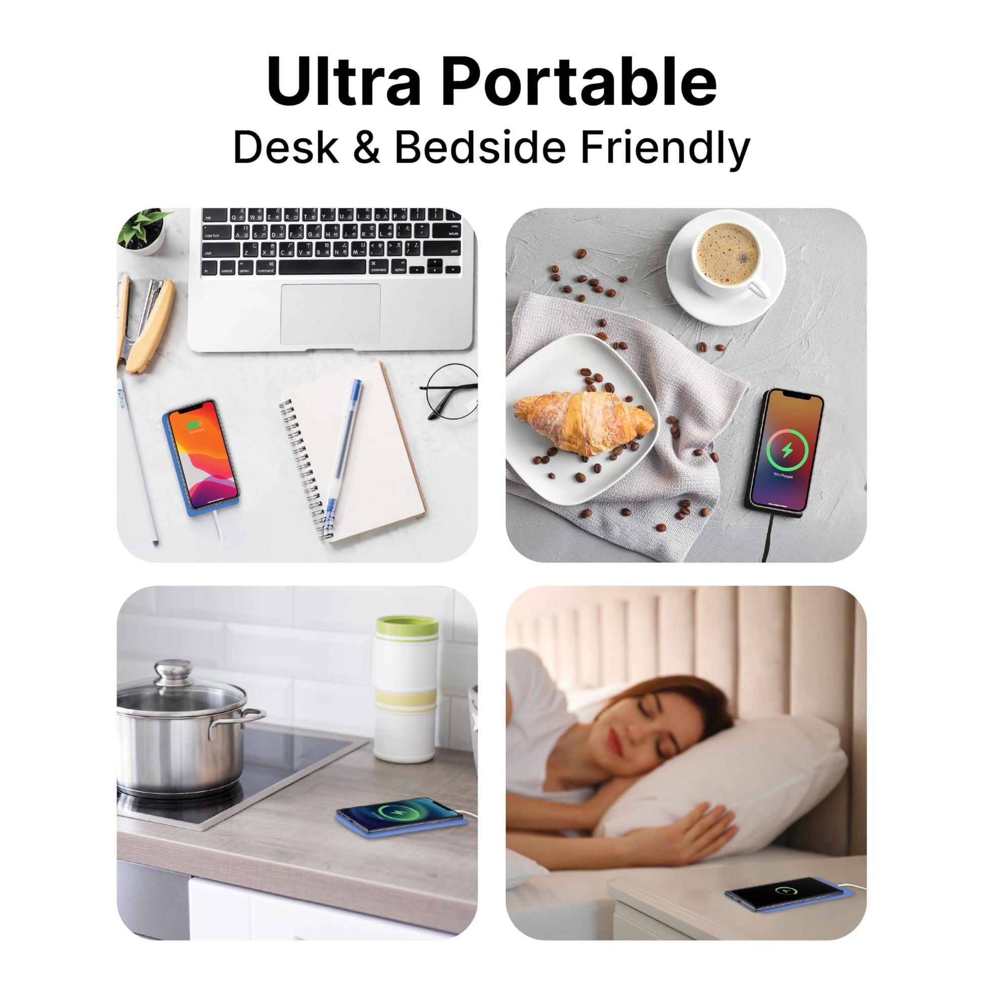It's Just Smart - Cargador inalámbrico ultra delgado, hasta 15 W de carga rápida, cargador de teléfono con certificación Qi compatible con Samsung, iPhone y todos los dispositivos habilitados para Qi