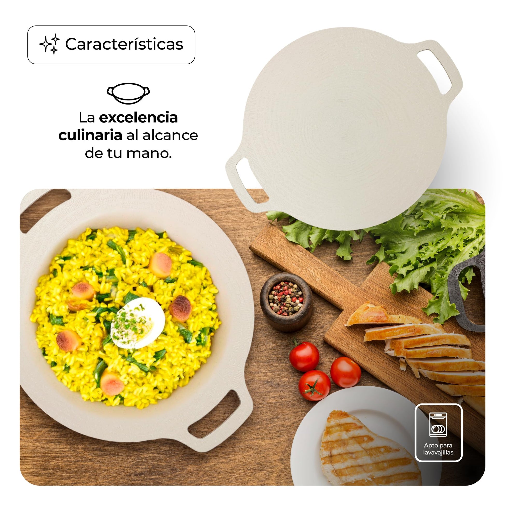Comal Antiadherente Y De Induccion De 36 cm Beige