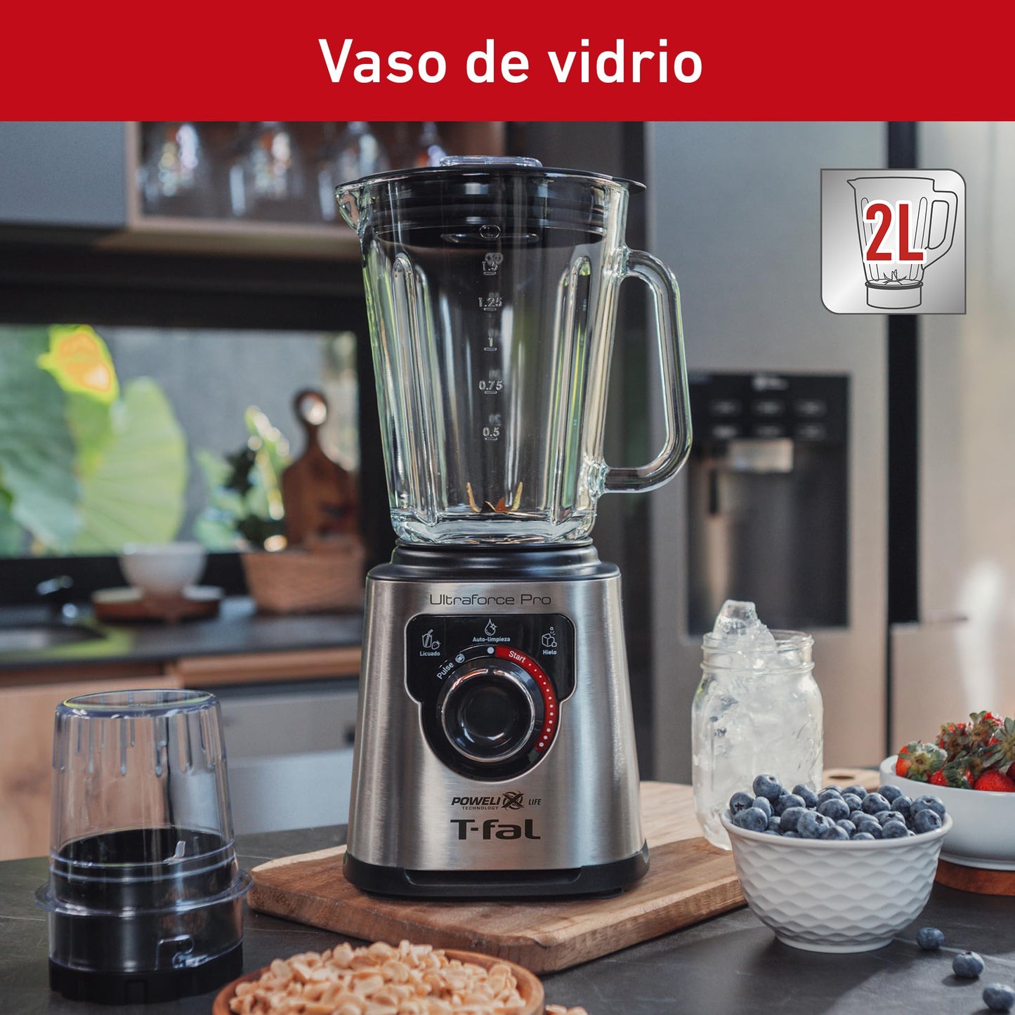 Licuadora T-fal Ultraforce Pro Inox con Tecnología Powerlix Life y 6 Cuchillas de Titanio