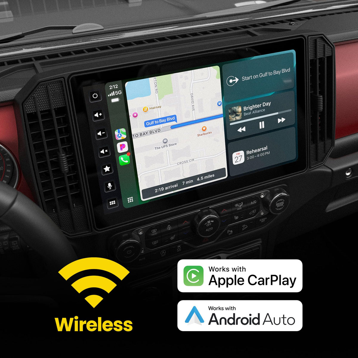 Estéreo Inalámbrico Stinger HORIZON12 Wrangler JL Gladiator Apple CarPlay