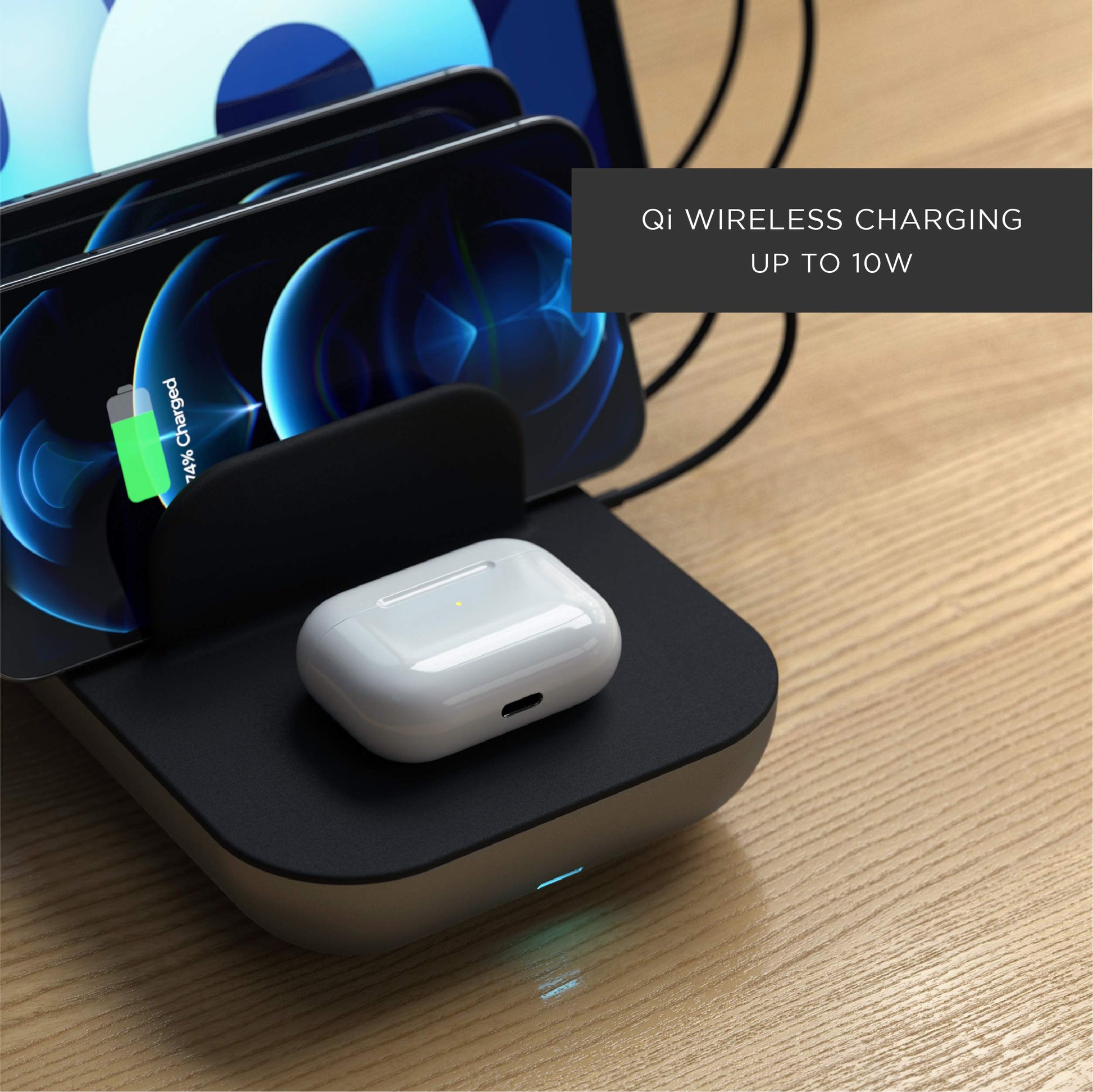 SATECHI Dock5 Estación de Carga Multi Dispositivos con Carga Inalámbrica - Cables por Separado - para M2/ M1 iPad Pro/Air, iPhone 15 Pro Max/15 Pro/15/15 Plus, iPhones 14/13/12/11, AirPods 2/1