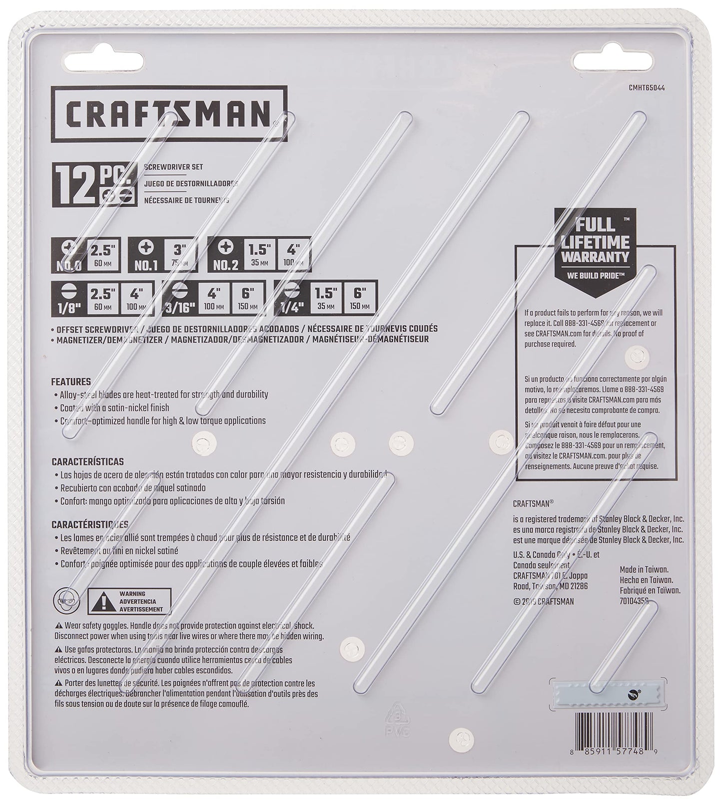 CRAFTSMAN Juego de destornilladores, surtidos, 12 piezas CMHT65044
