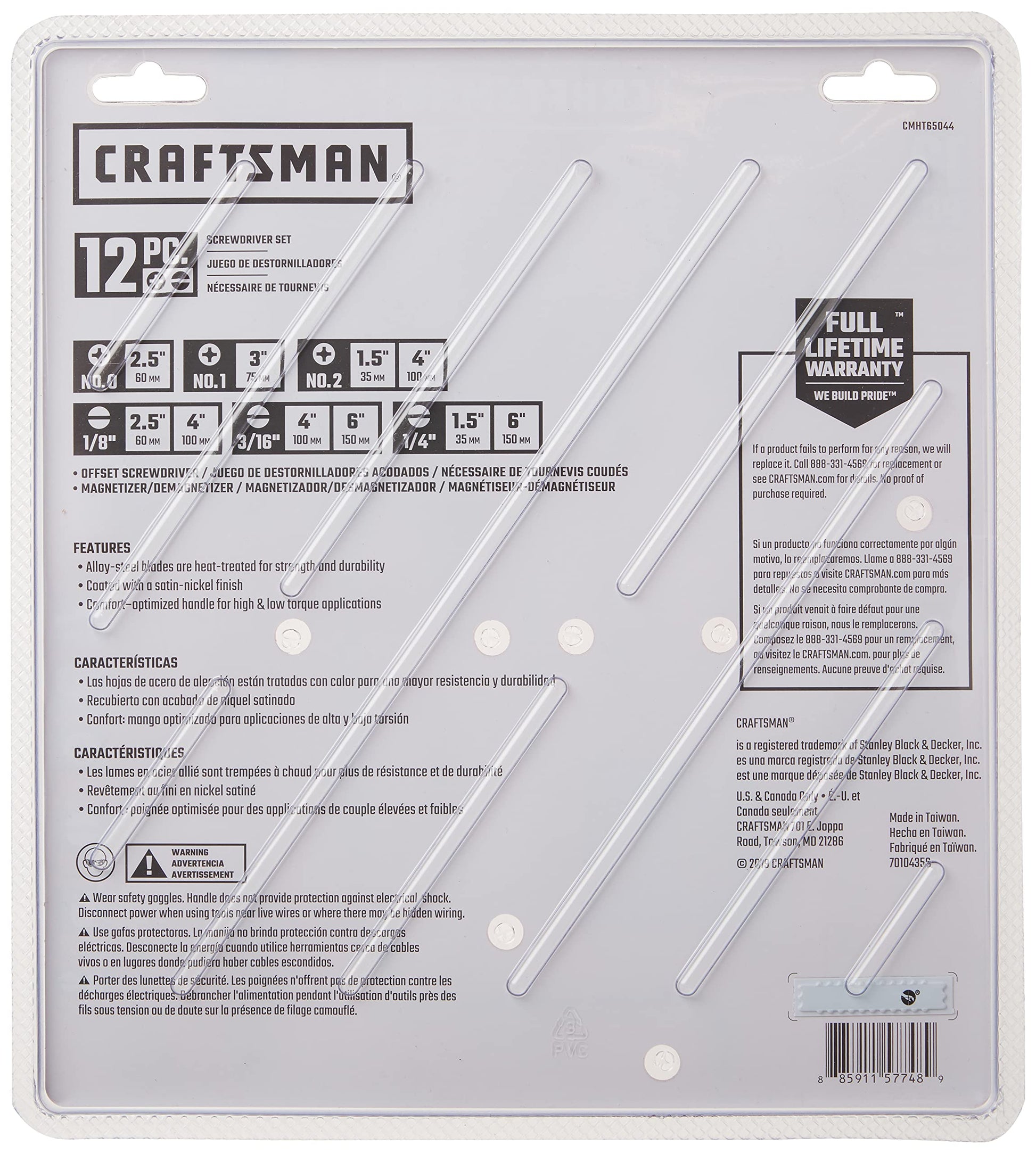 CRAFTSMAN Juego de destornilladores, surtidos, 12 piezas CMHT65044