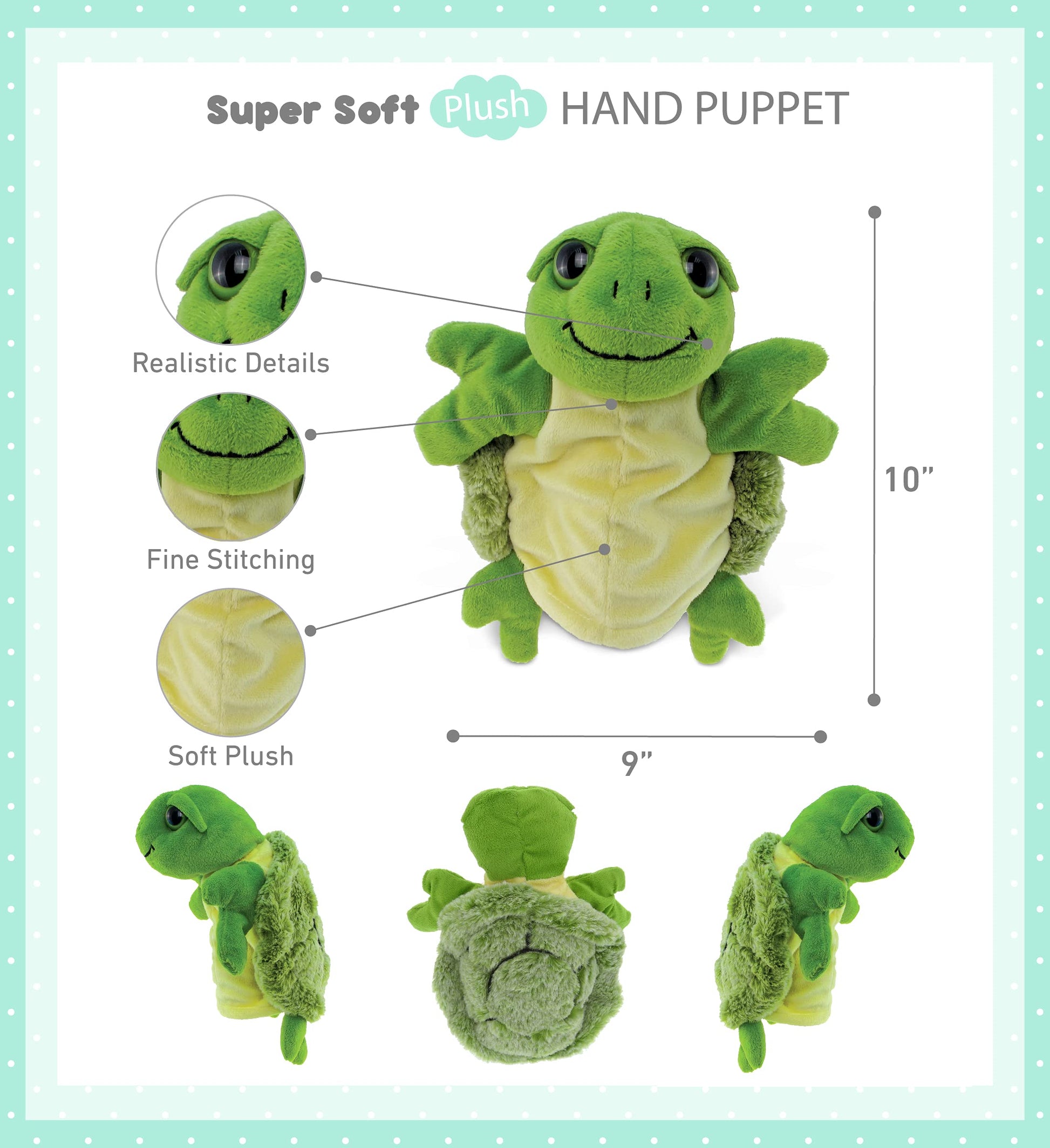Títere de Mano de Peluche Súper Suave Tortuga Marina