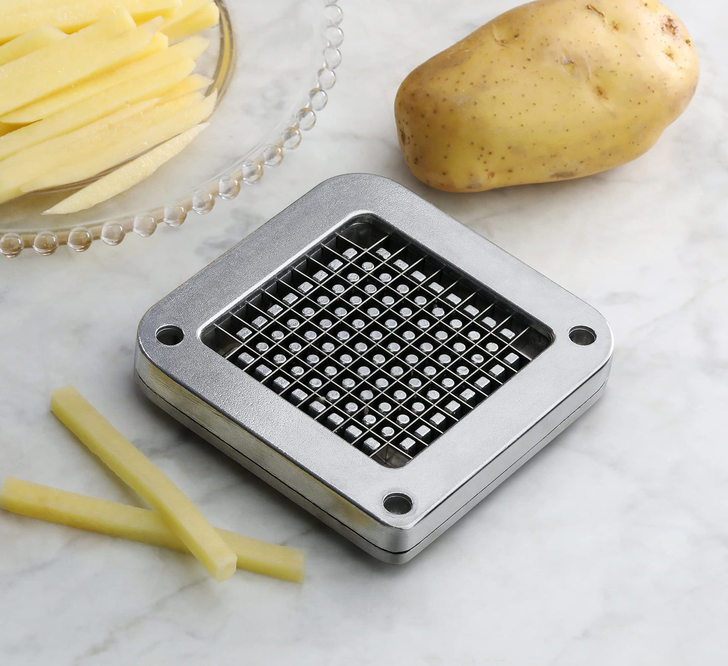Cortador de Papas Fritas New Star Foodservice 37340 con Pies de Succión 1/4 Pulgada para Restaurante Comercial