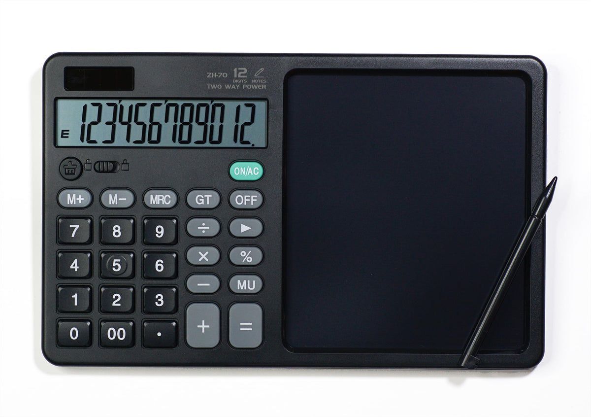 Calculadora de Computadora con Bloc de Notas Negro