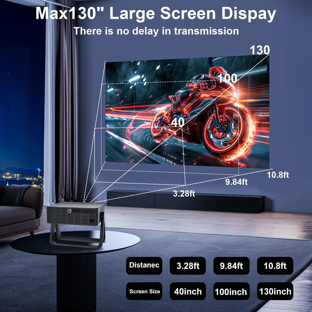 Proyector Portátil ZEEDWEALD 1080P 4K Enfoque Automático Bluetooth 5G para Cine en Casa
