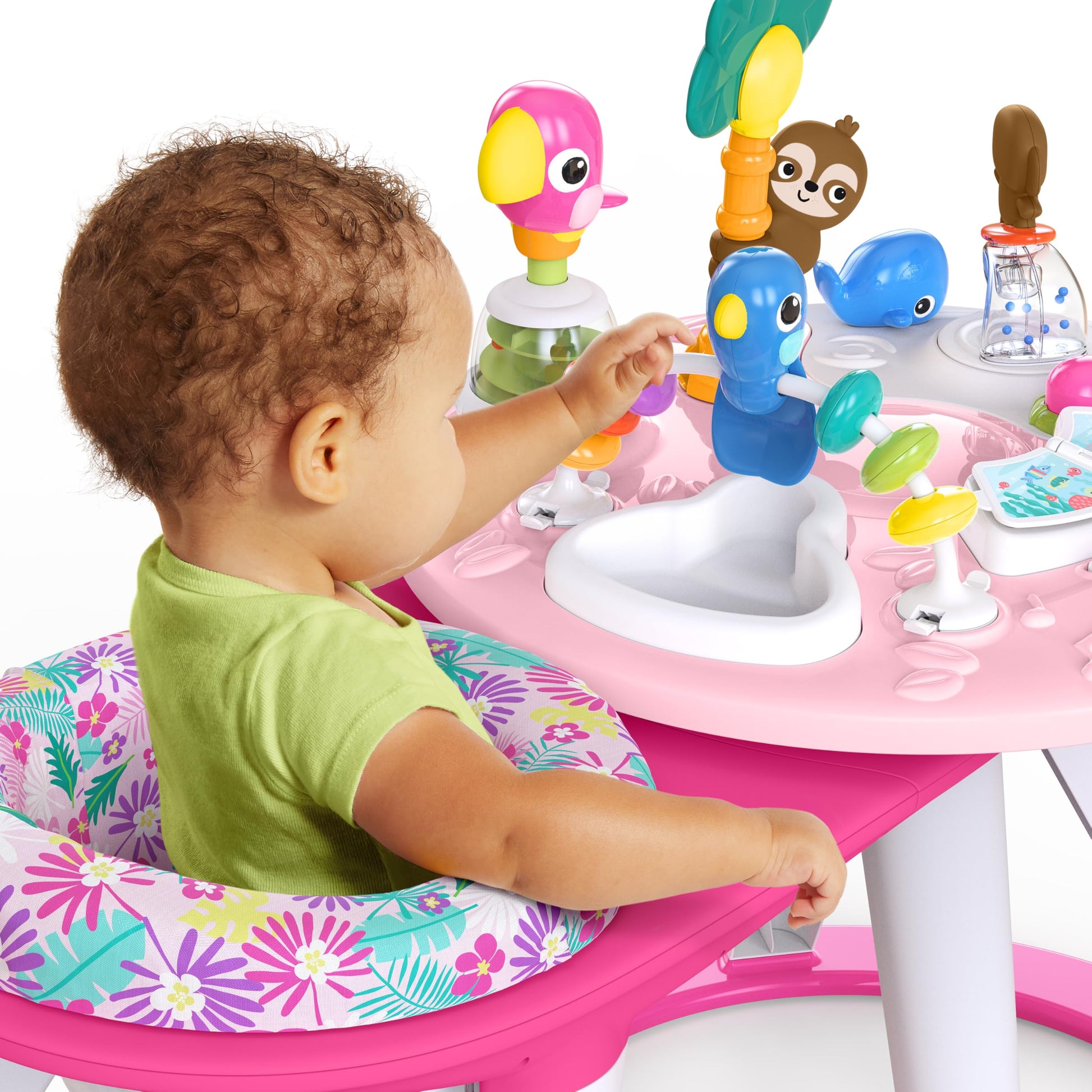 Bright Starts Around We Go - Mesa y centro de actividades 2 en 1, color coral
