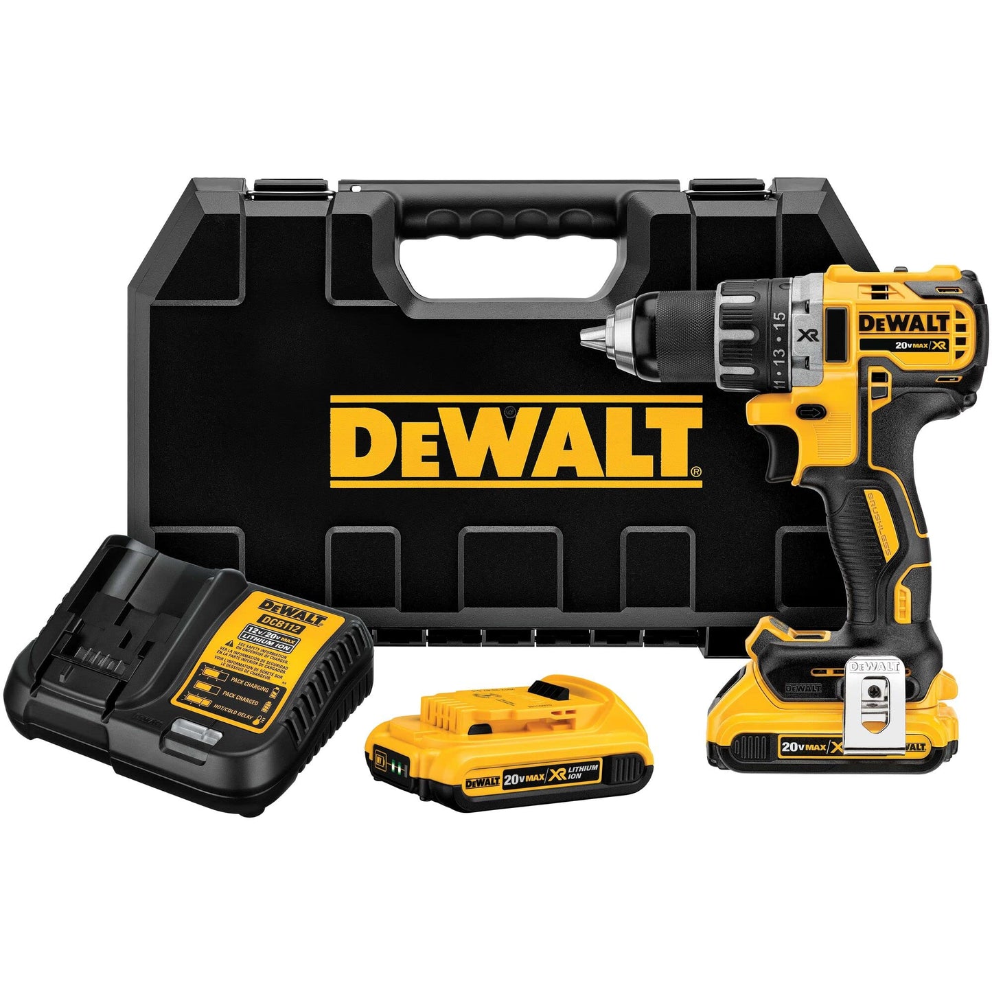 DEWALT Taladro Atornillador 1/2" (13mm), 20V máx, Incluye 2 Baterías y Cargador, DCD791D2