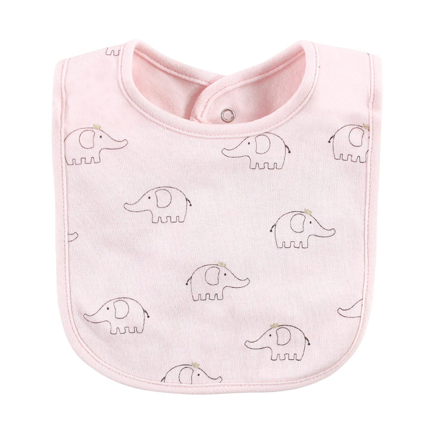 Hudson Baby - Baberos unisex de algodón para bebé, elefante rosa gris, talla única