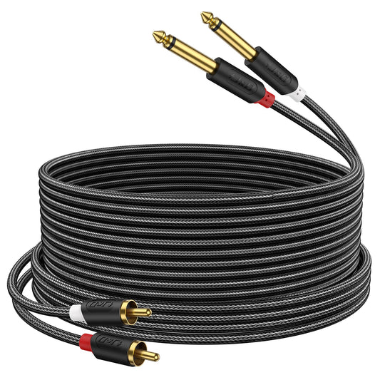 Cable de Audio J&d Negro 2X6,35 Mm a 2RCA