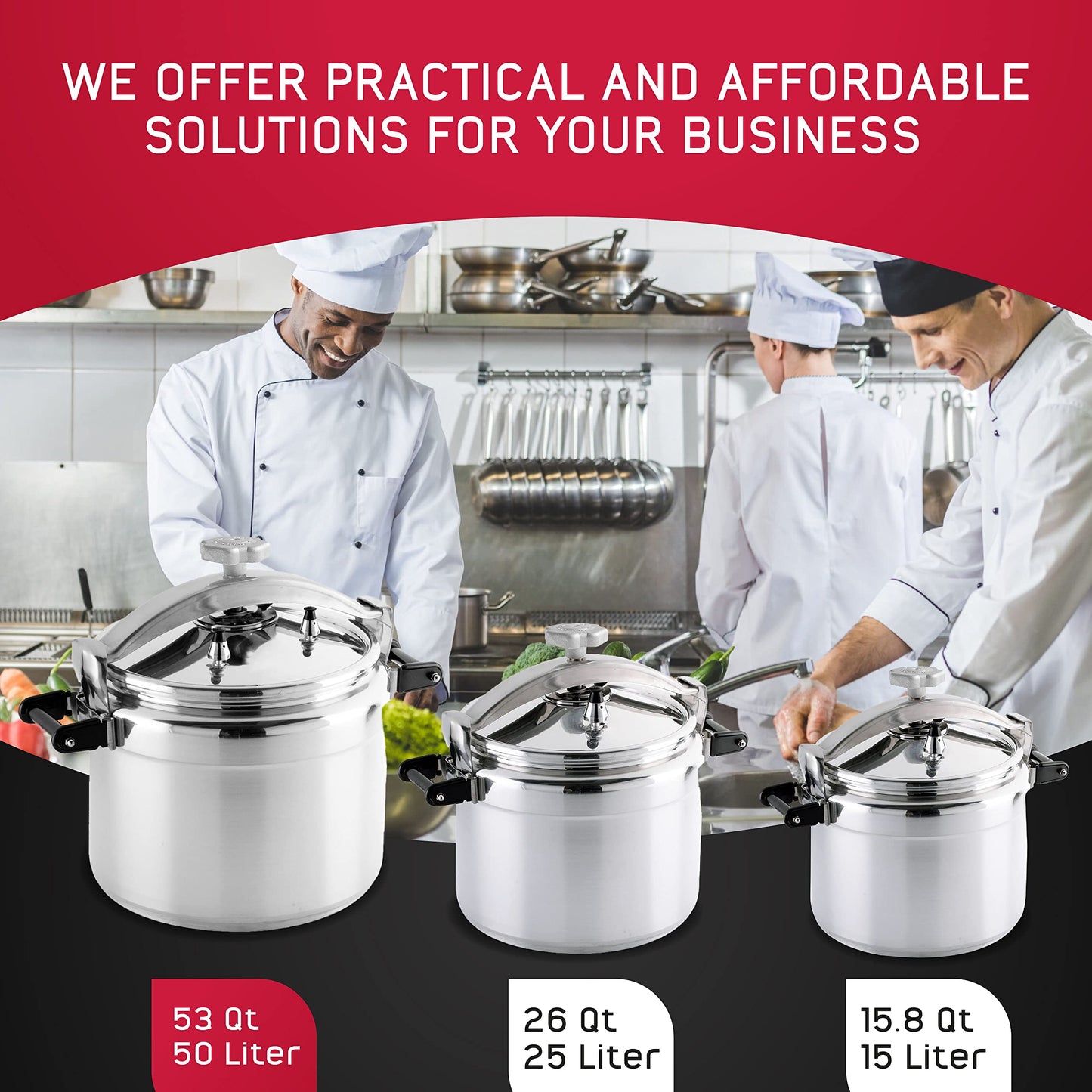 Olla de Presión Profesional de Aluminio Grande 50 Litros para Cocinas y Restaurantes